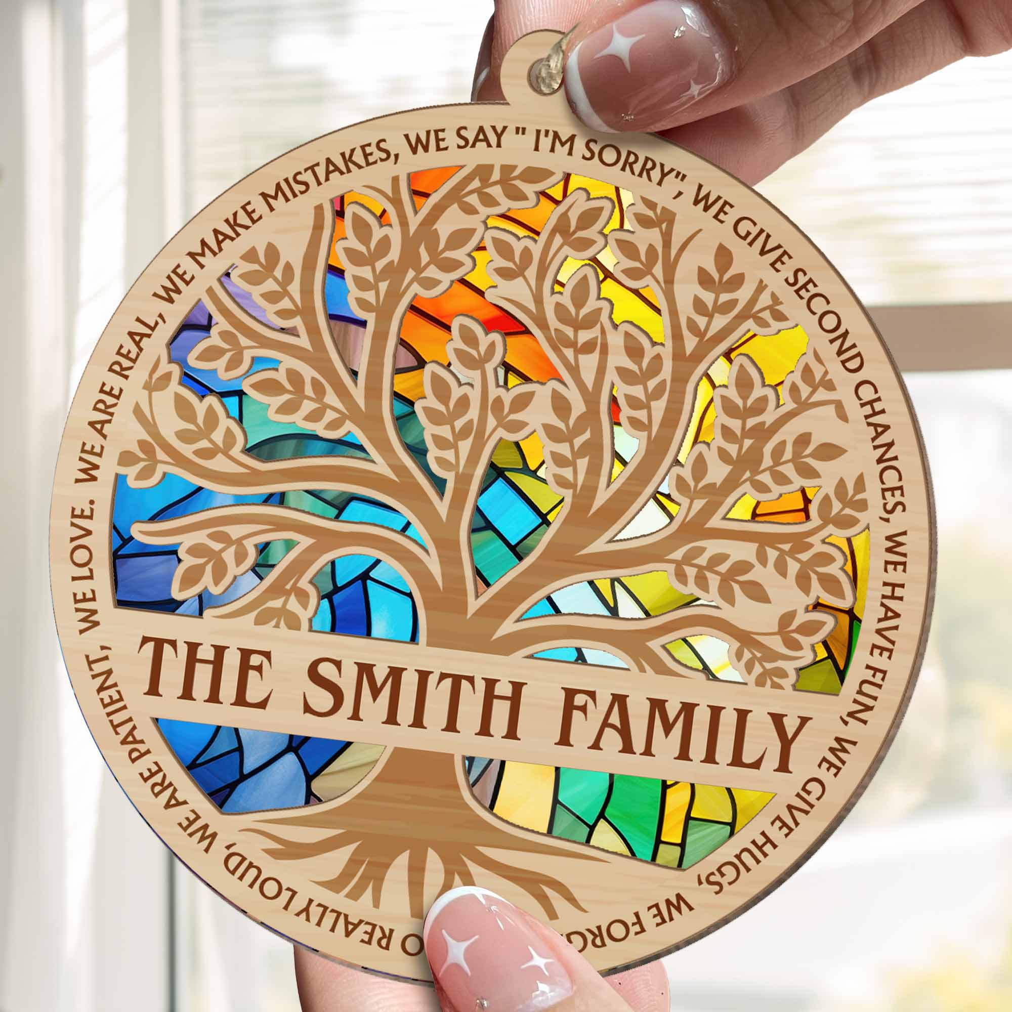 We Do Family - Personalized Suncatcher Ornament - Image 3