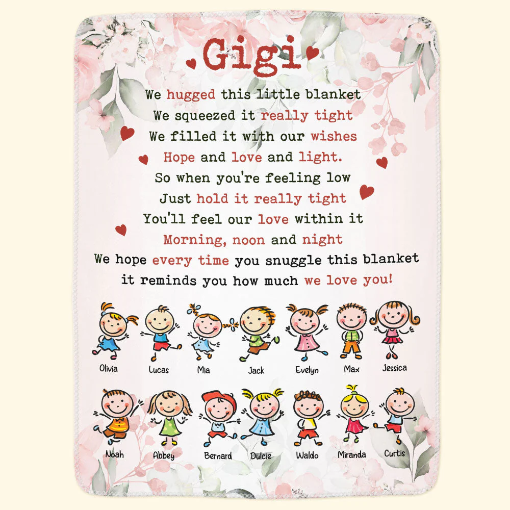We Hugged This Little Blanket - Up To 14 Kids - Personalized Blanket - Image 3