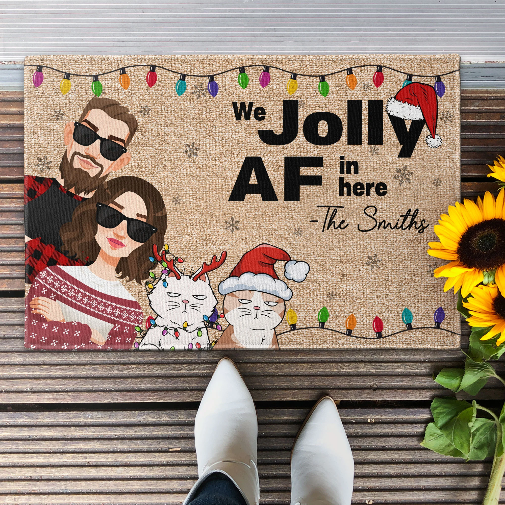 We Jolly Af In Here - Personalized Doormat - Image 3