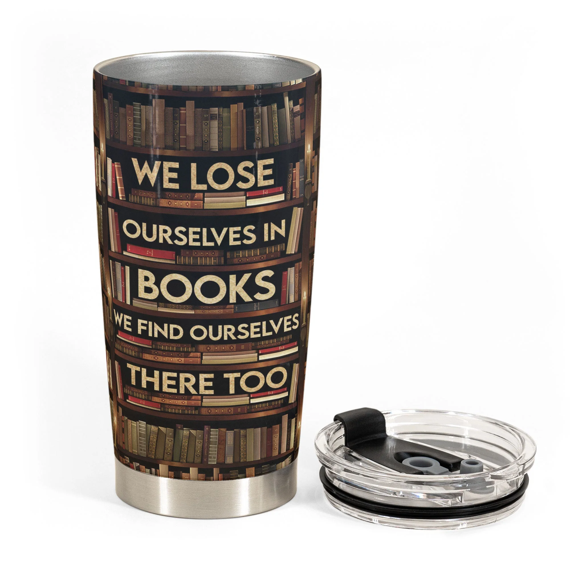 We Lose Ourselves In Books - Personalized Tumbler Cup - Image 3