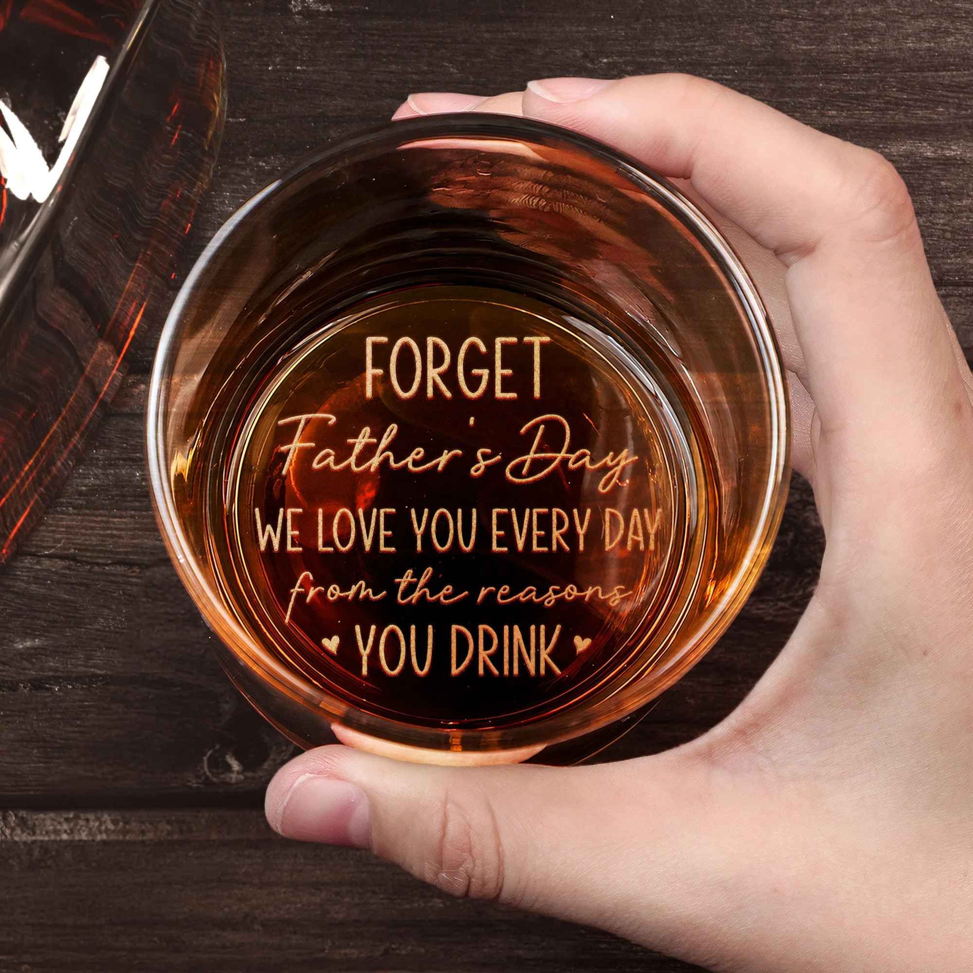 We Love You Every Day - Personalized Whiskey Glass With Photo - Image 4