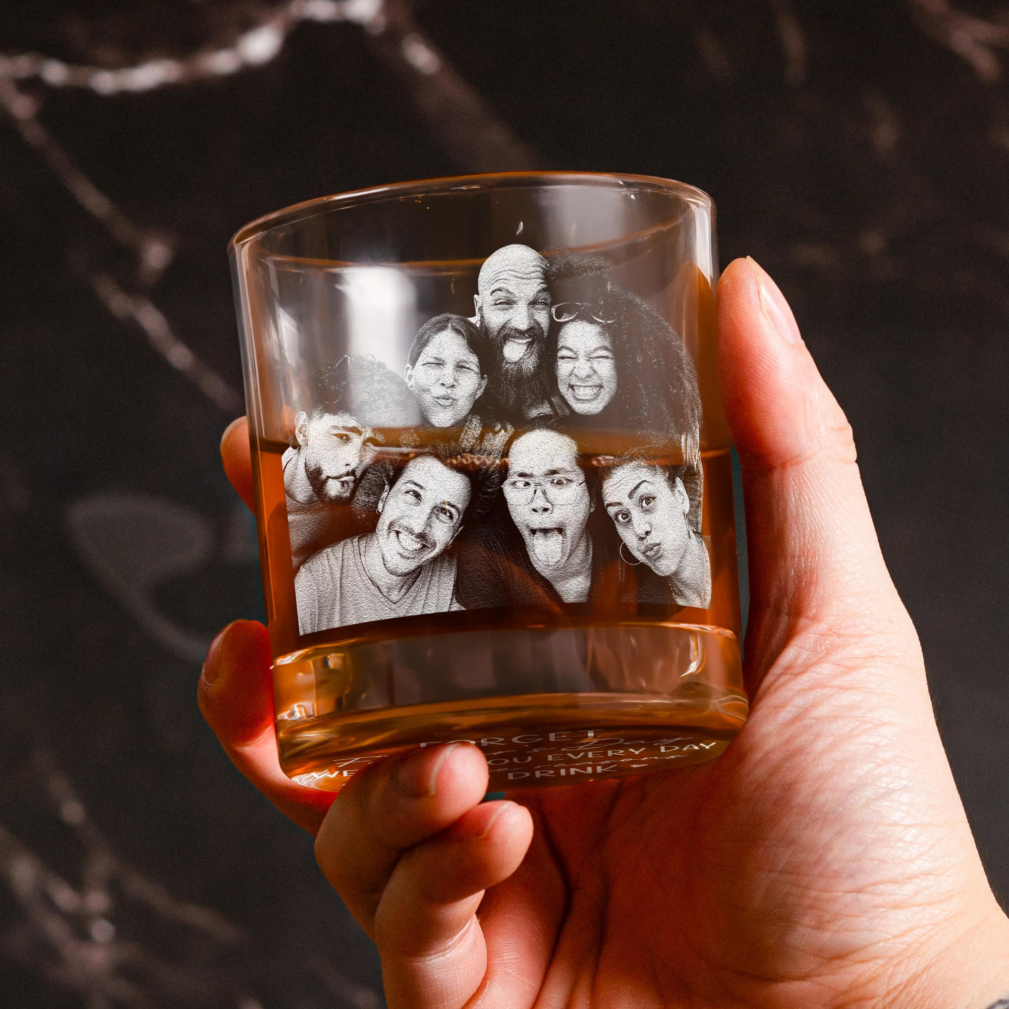 We Love You Every Day - Personalized Whiskey Glass With Photo - Image 5