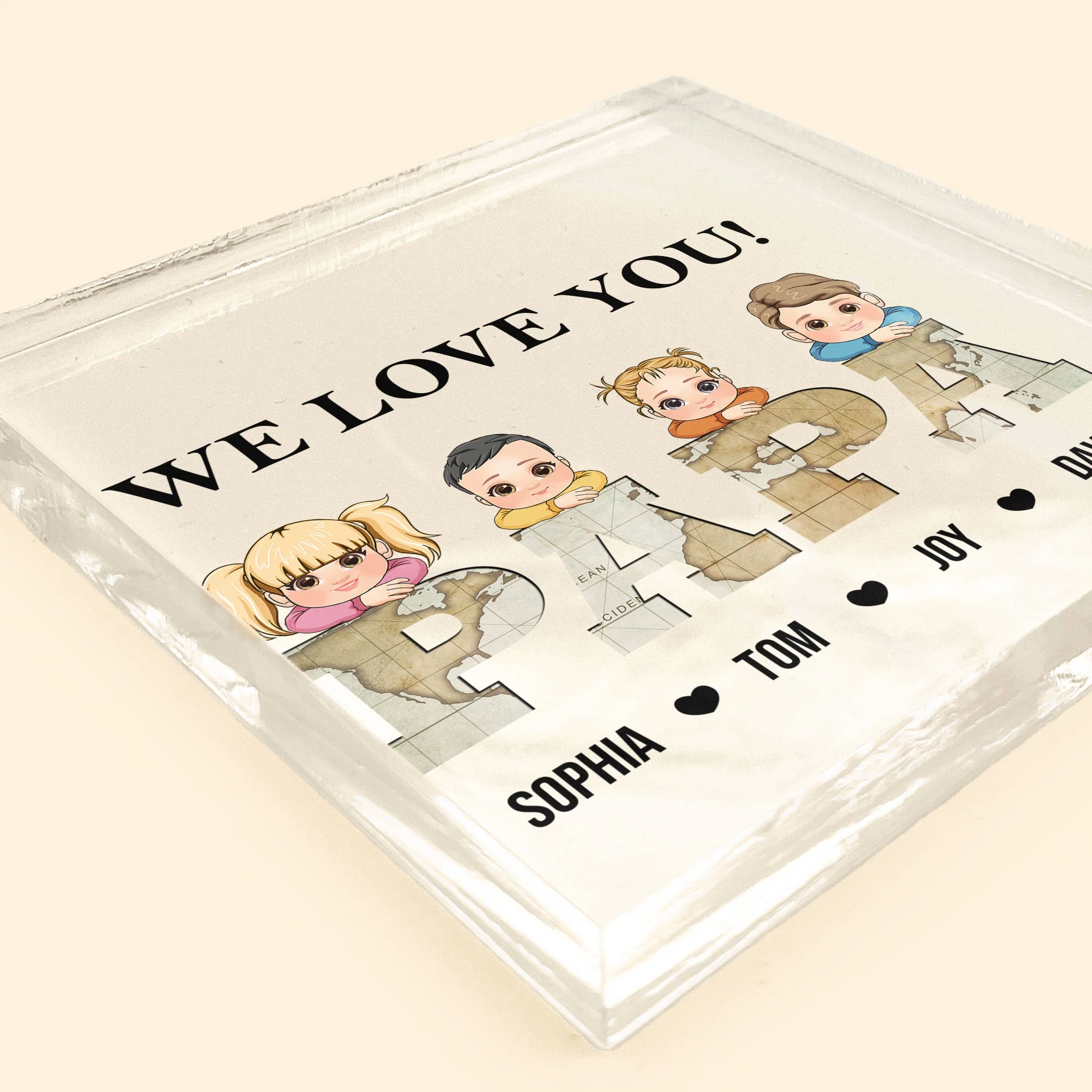We Love You Father's Day Gift For Grandpa - Personalized Acrylic Plaque - Image 3
