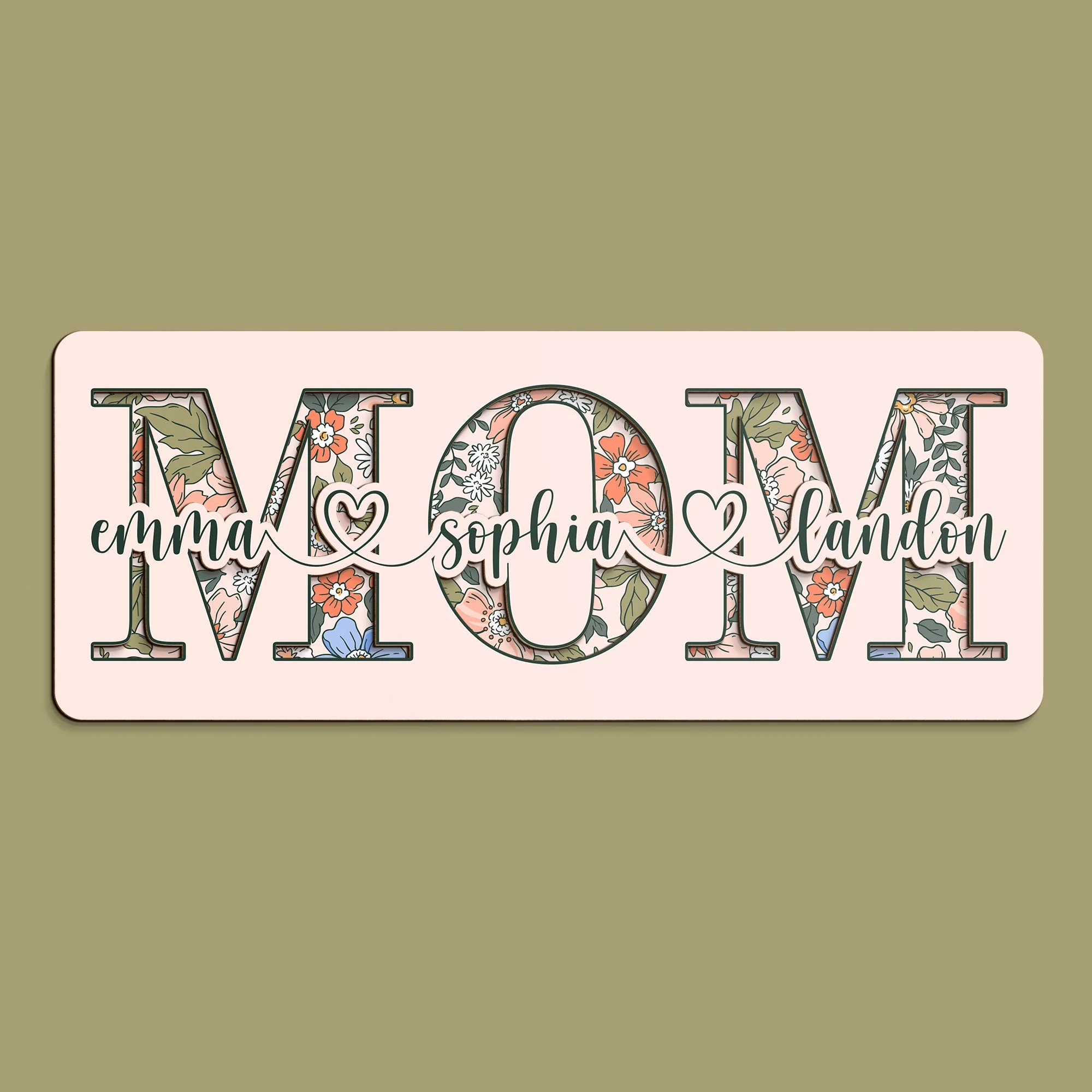 We Love You Mom Mother's Day Gift - Personalized Wooden Plaque - Image 5