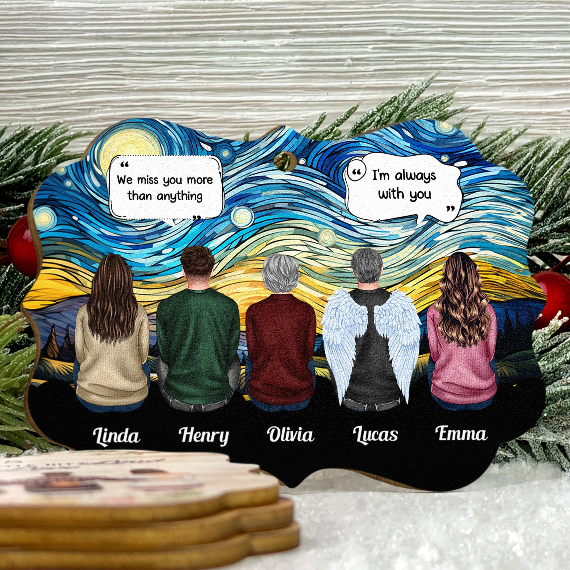 We Miss You More Than Anything I'm Always With You - Personalized Wooden Ornament - Image 2