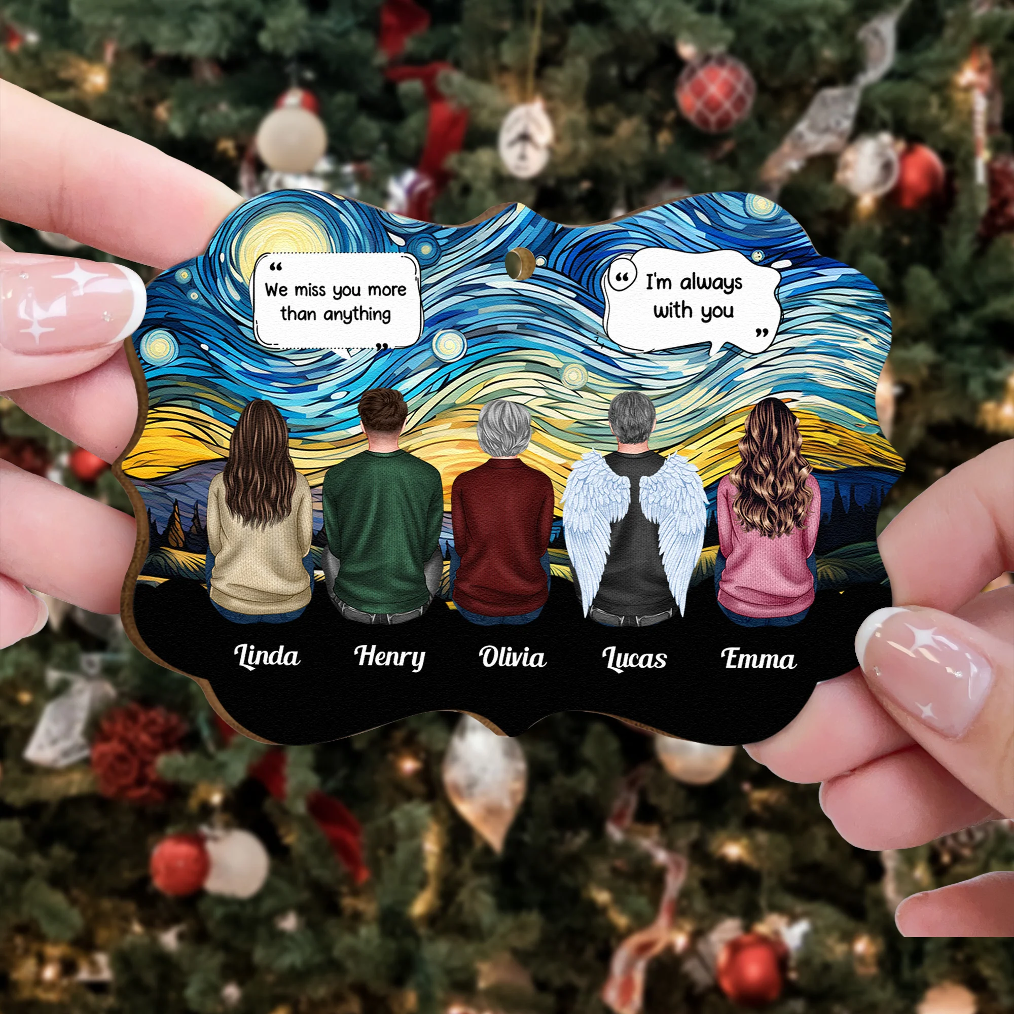 We Miss You More Than Anything I'm Always With You - Personalized Wooden Ornament - Image 3