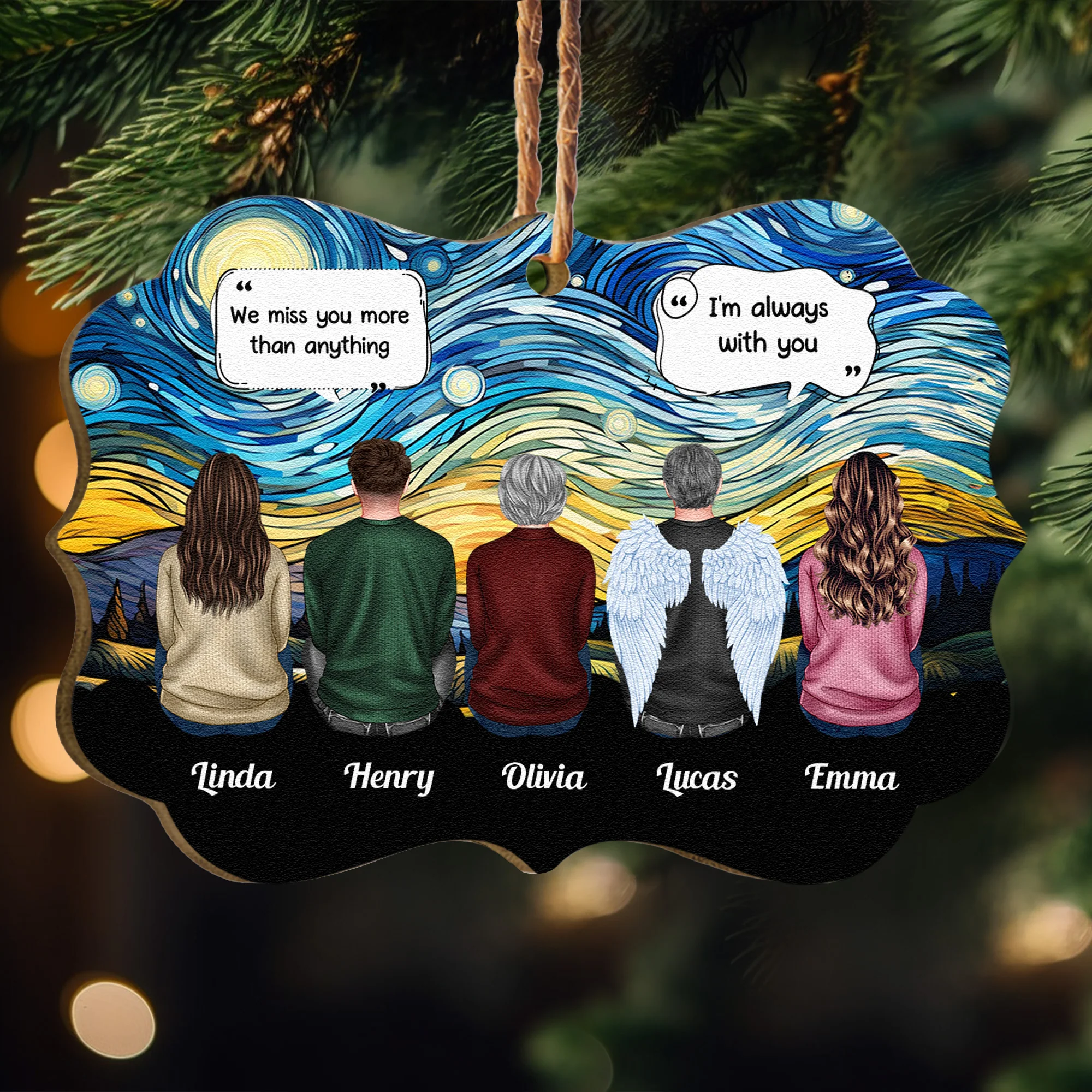We Miss You More Than Anything I'm Always With You - Personalized Wooden Ornament - Image 4