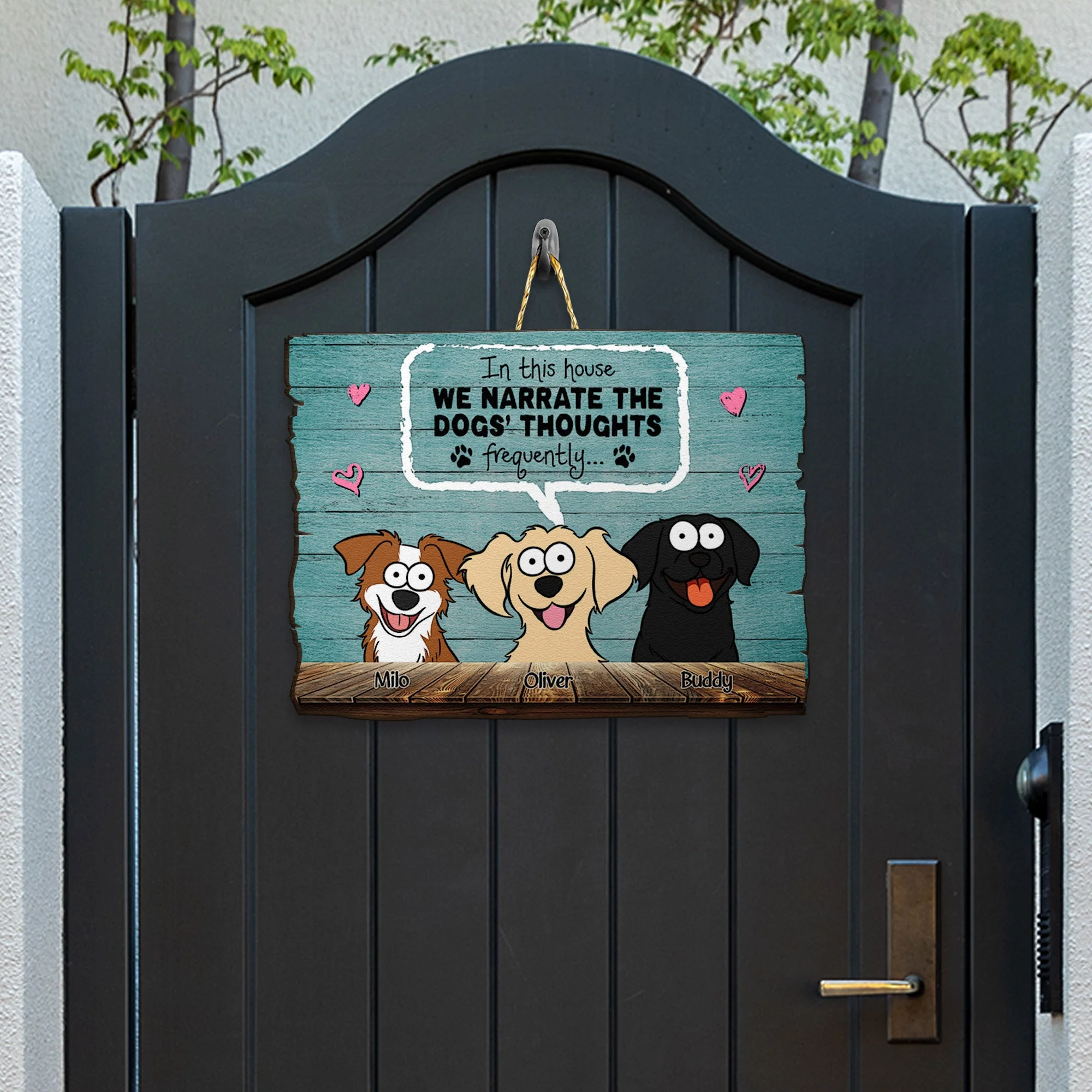 We Narrate The Pets' Thoughts - Personalized Custom Shaped Wood Sign - Image 4