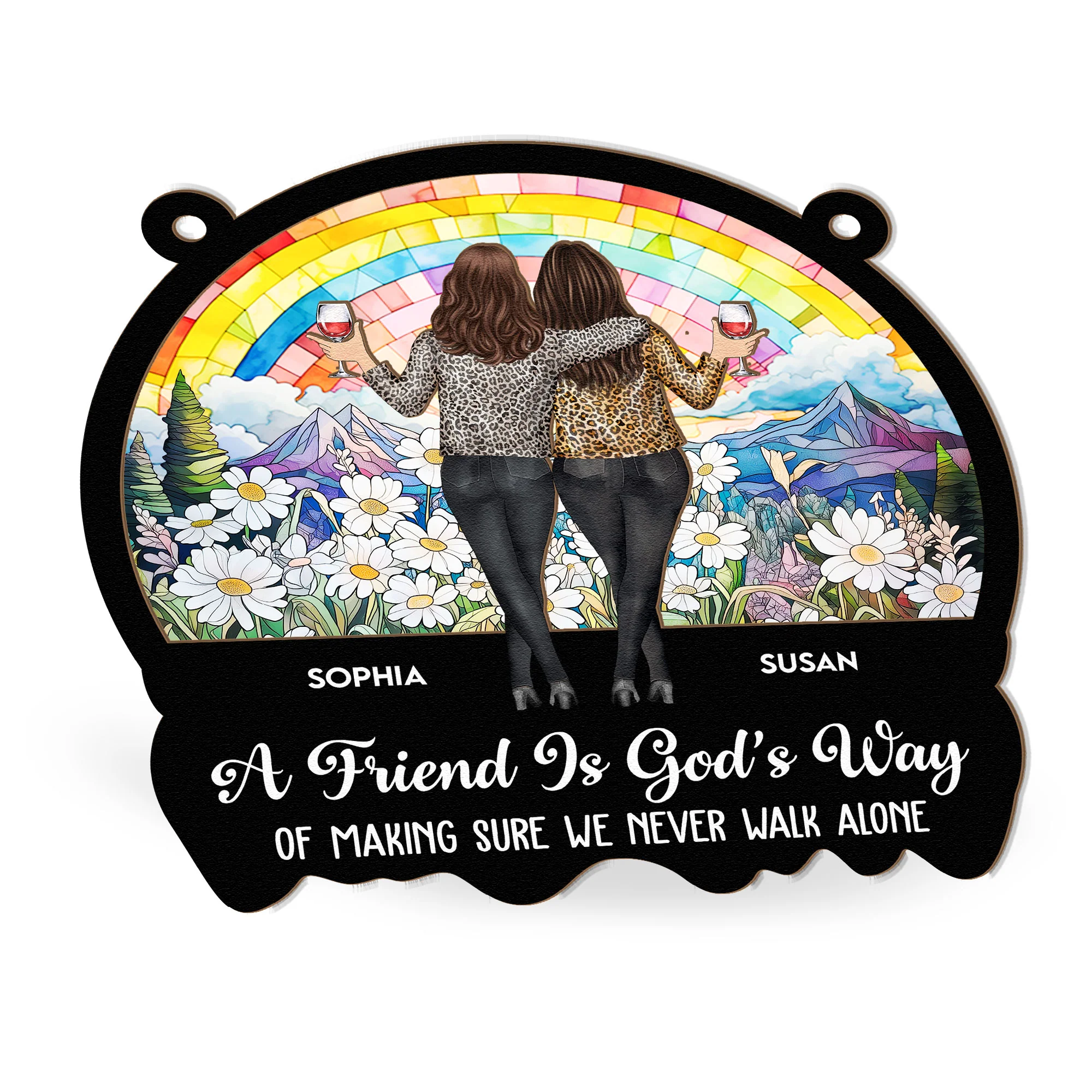 We Never Walk Alone - Personalized Window Hanging Suncatcher Ornament - Image 3