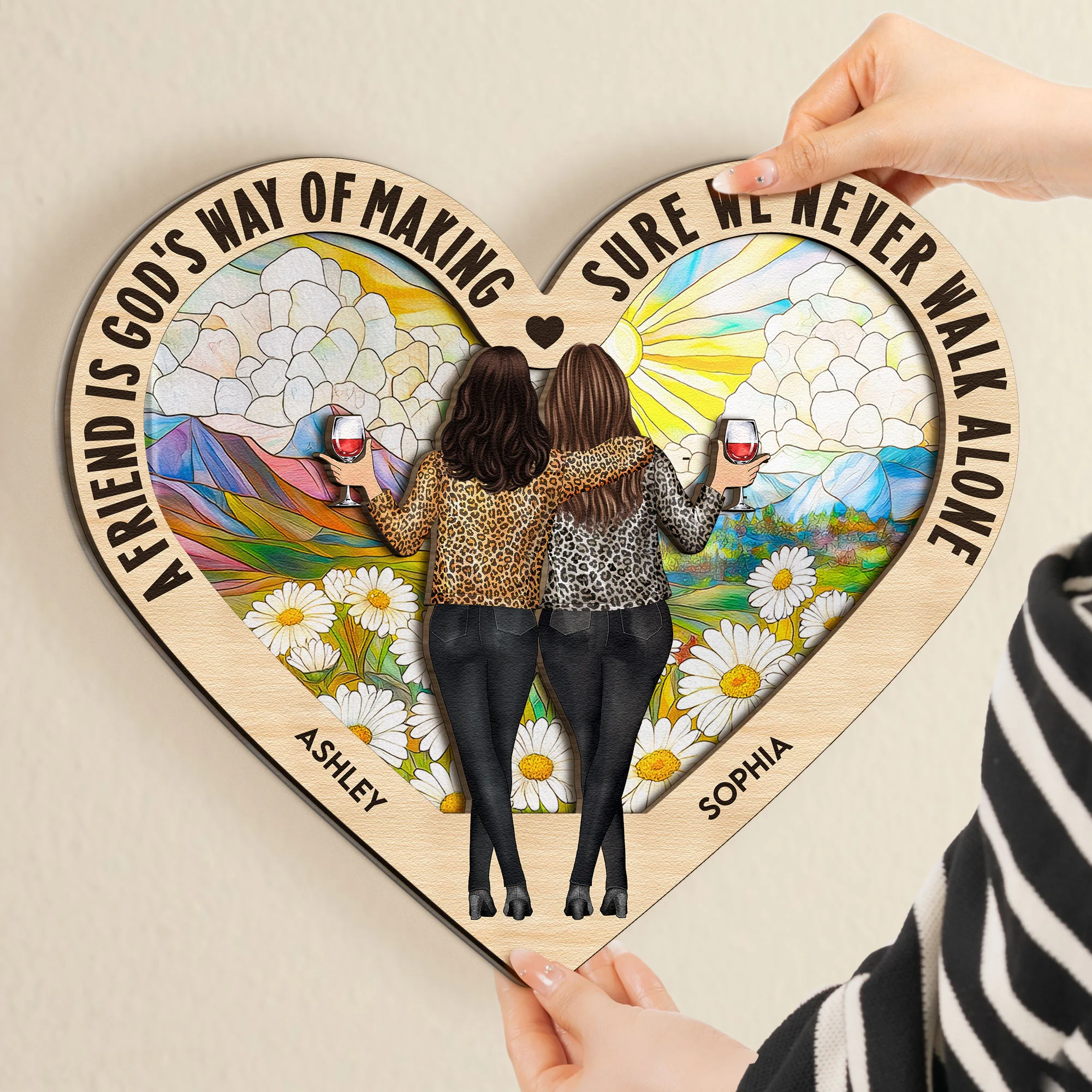 We Never Walk Alone - Personalized Wood And Acrylic Wall Art - Image 3