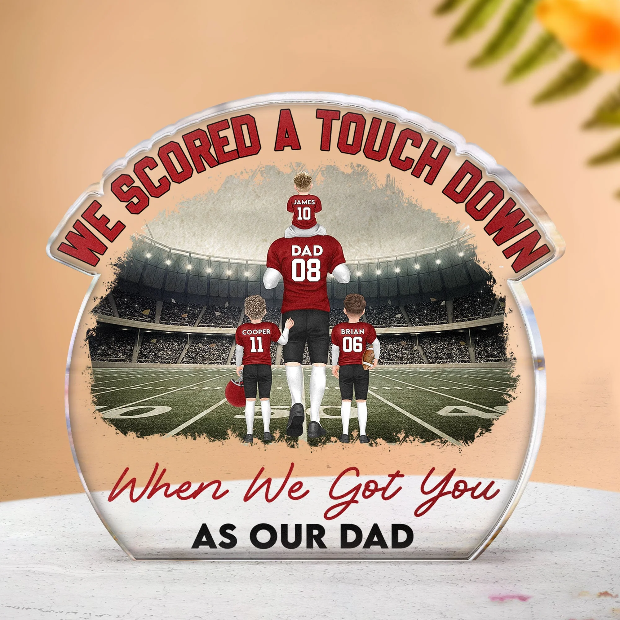 We Scored A Touch Down - Personalized Acrylic Plaque - Image 2