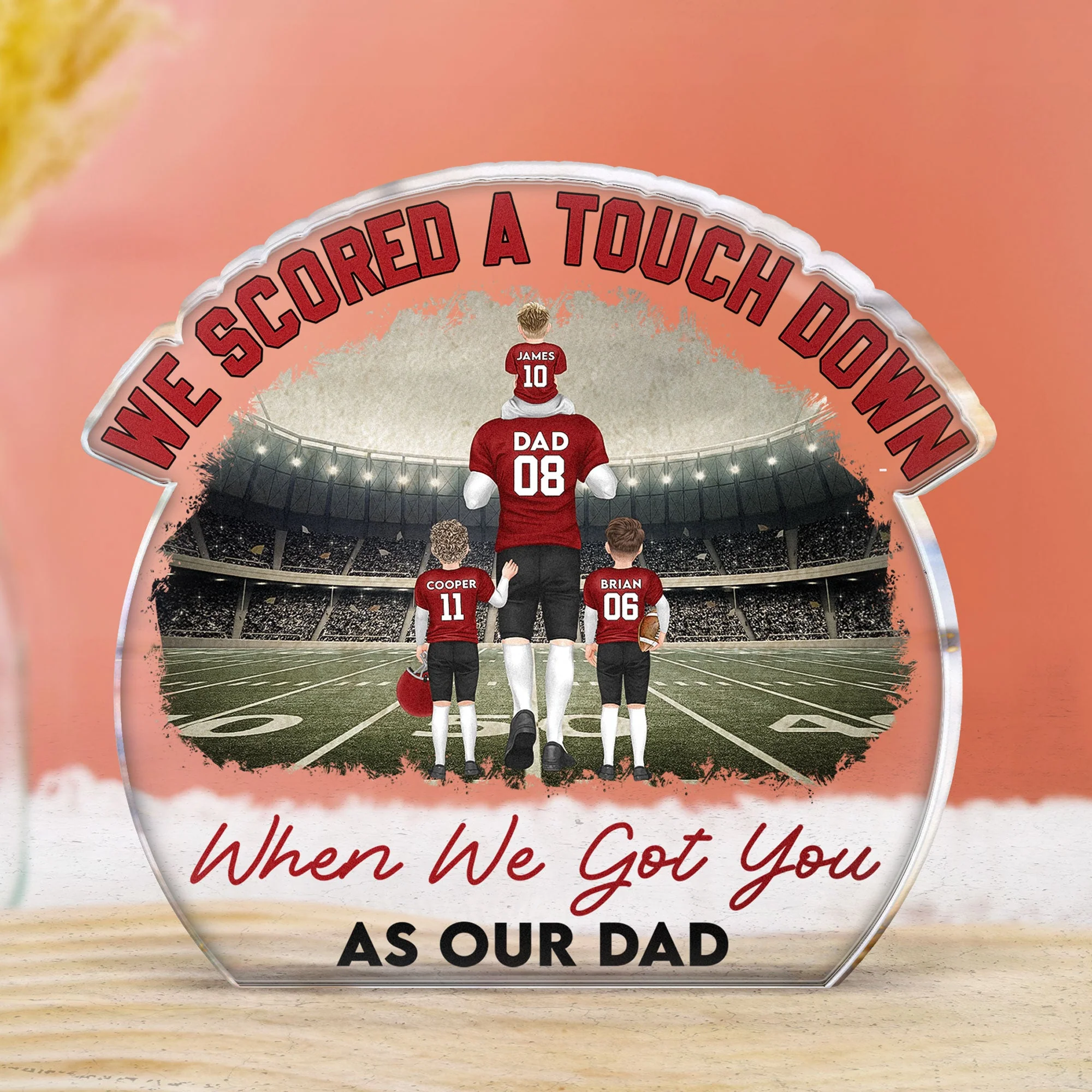 We Scored A Touch Down - Personalized Acrylic Plaque - Image 4