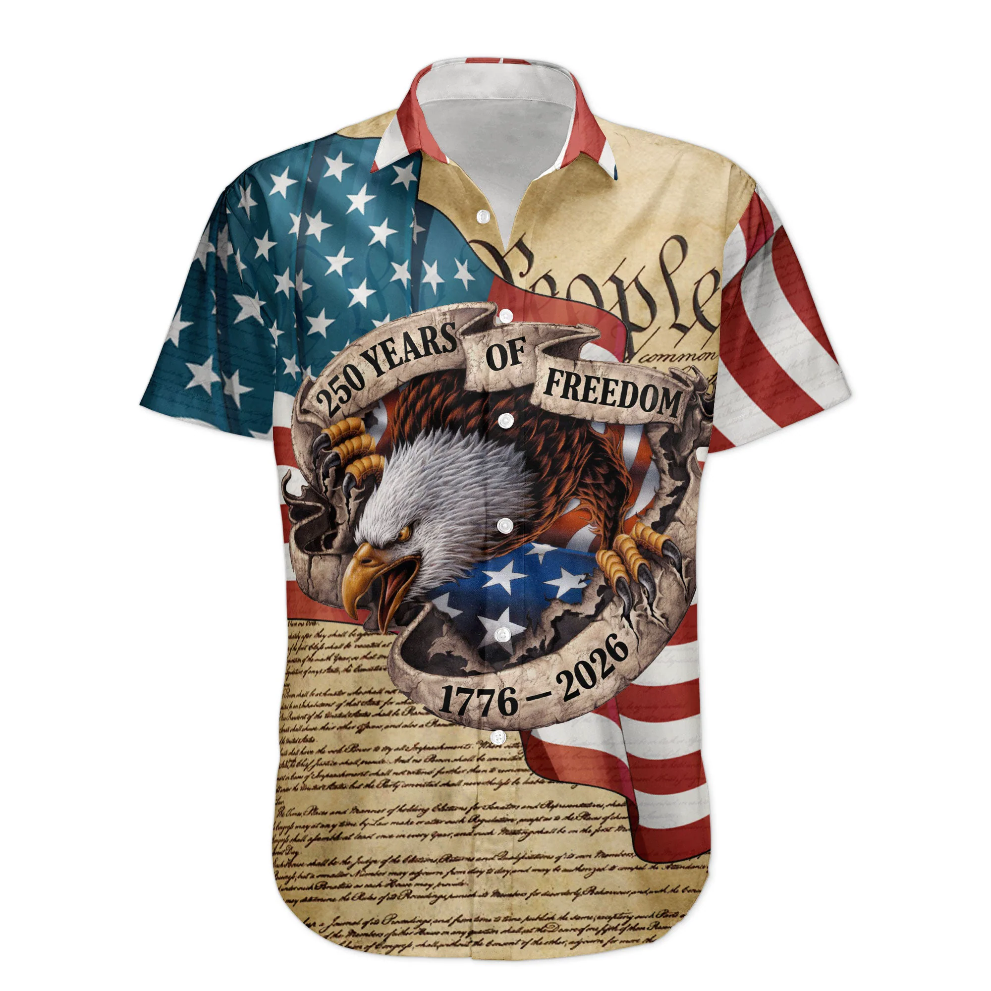 We The People 250 Years Of Freedom - Hawaiian Shirt - Image 3