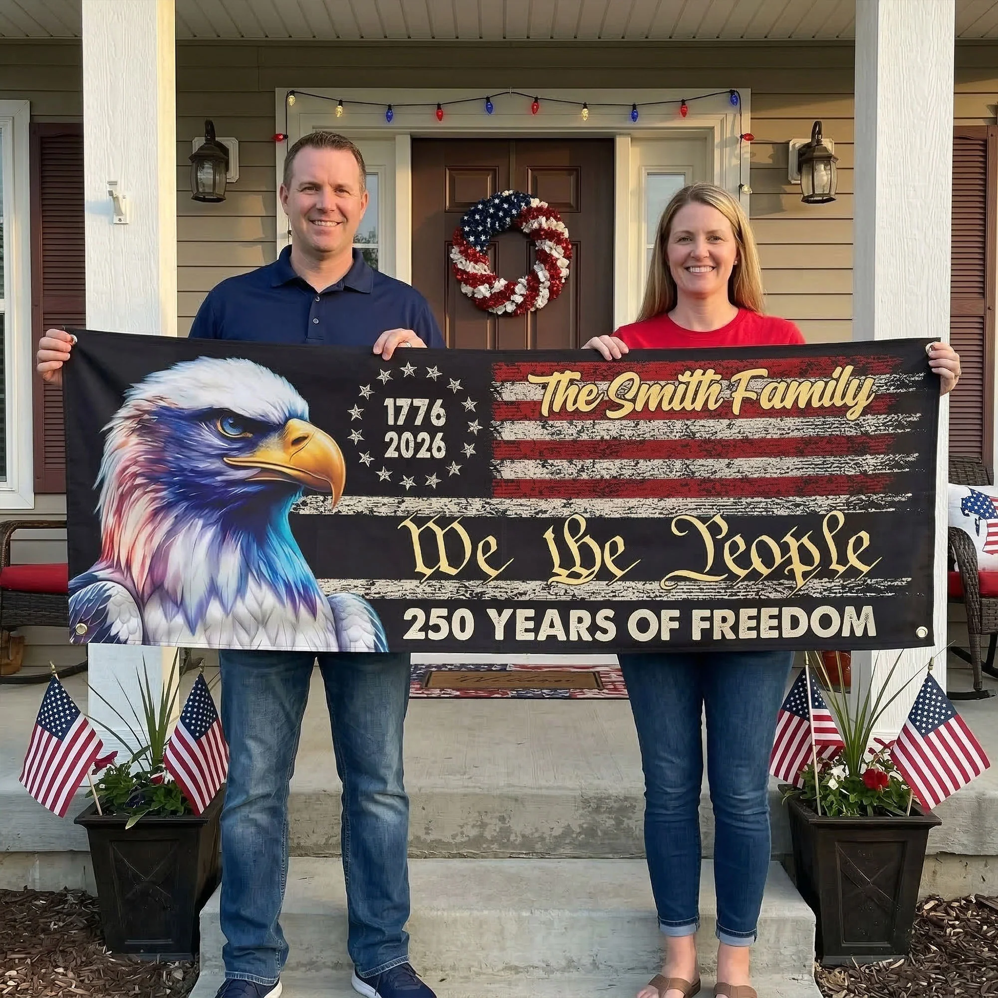 We The People 250 Years Of Freedom - Personalized Banner - Image 4