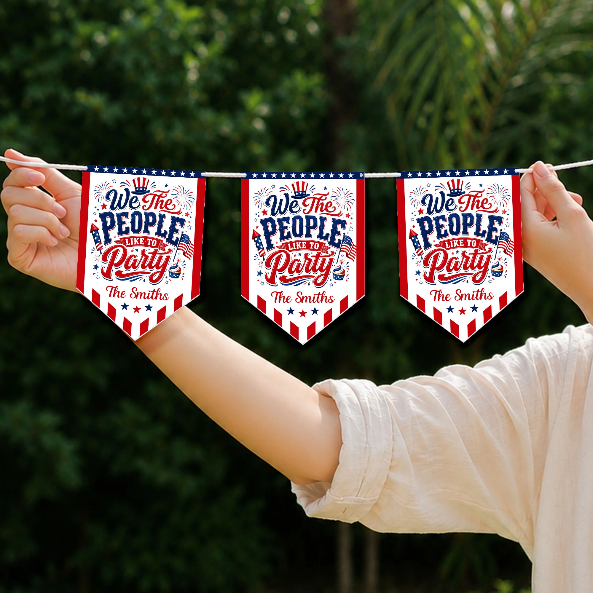 We The People Like To Party 250 Years Of Freedom USA - Personalized Garland Banner - Image 3