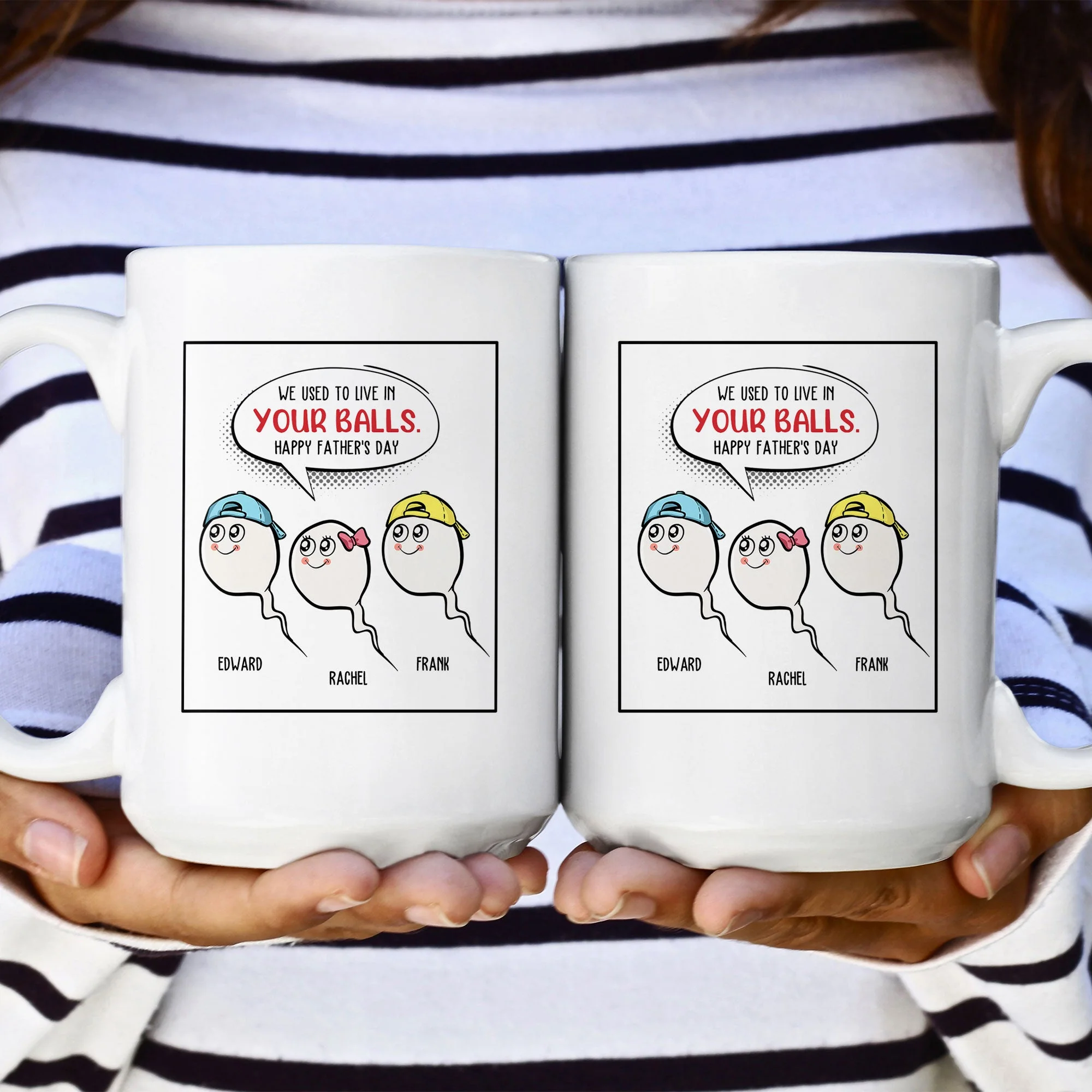 We Used To Live In Your Balls Father's Day Gift - Personalized Mug - Image 5