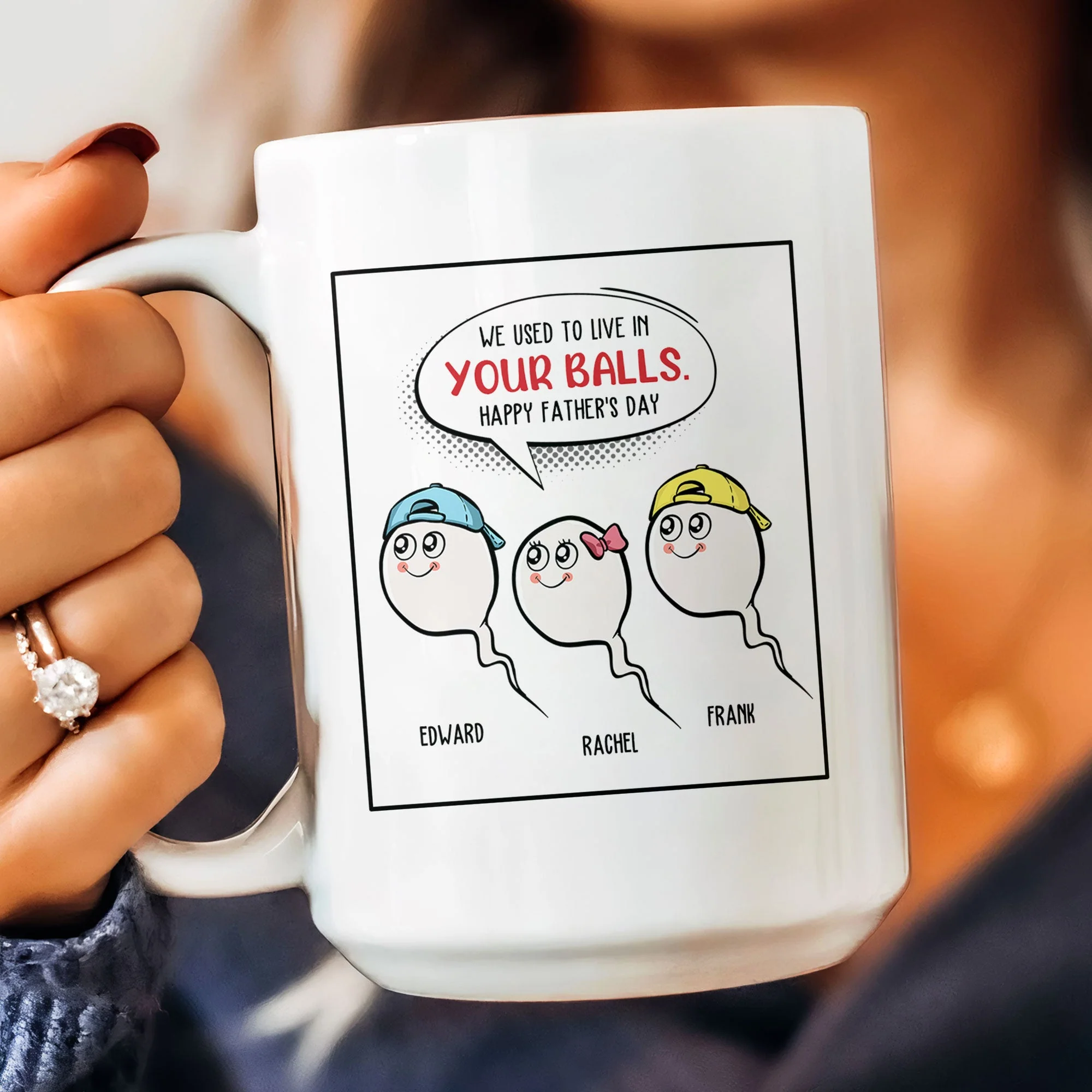 We Used To Live In Your Balls Father's Day Gift - Personalized Mug - Image 6