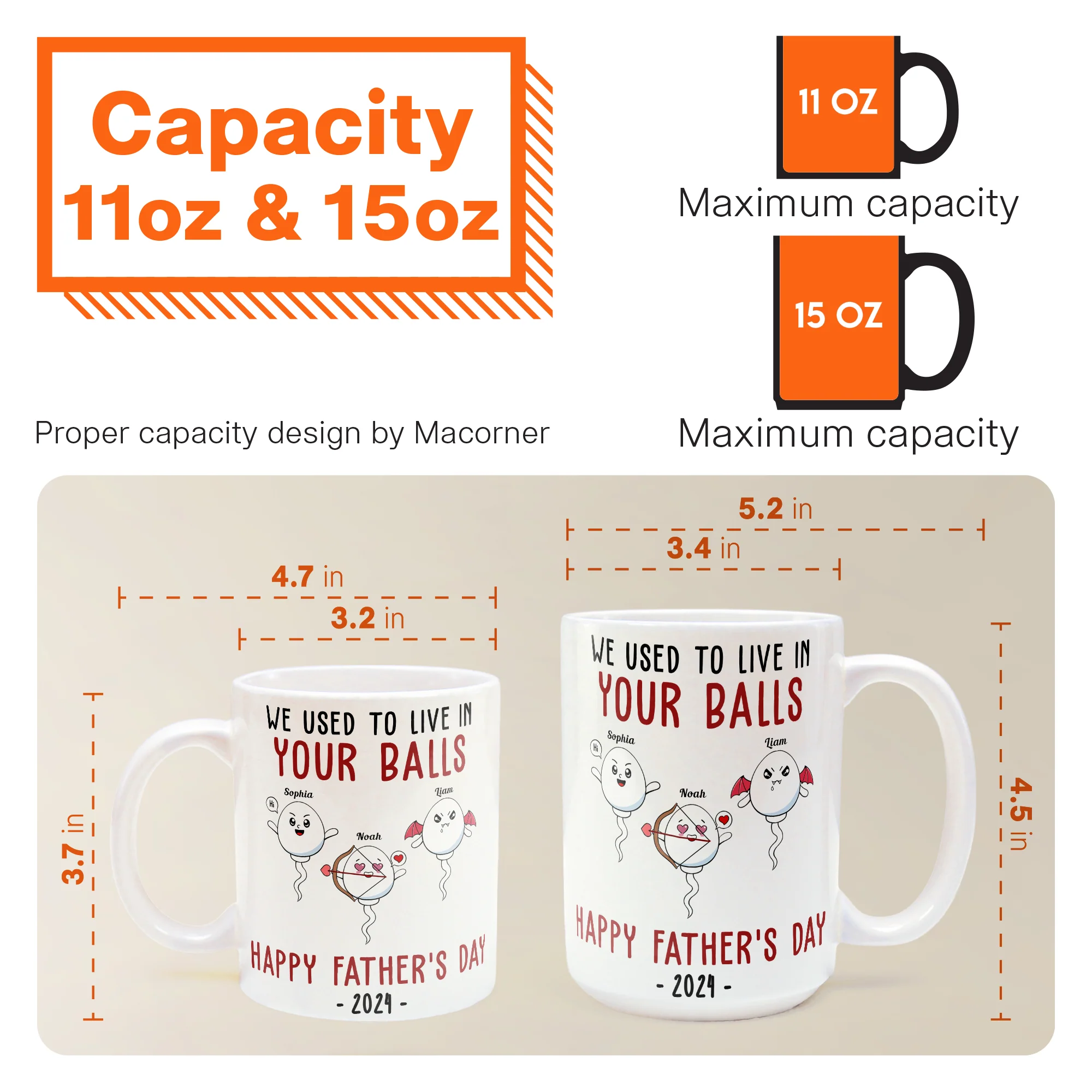 We Used To Lived In Your Balls Happy Father's Day 2024 - Personalized Mug - Image 6