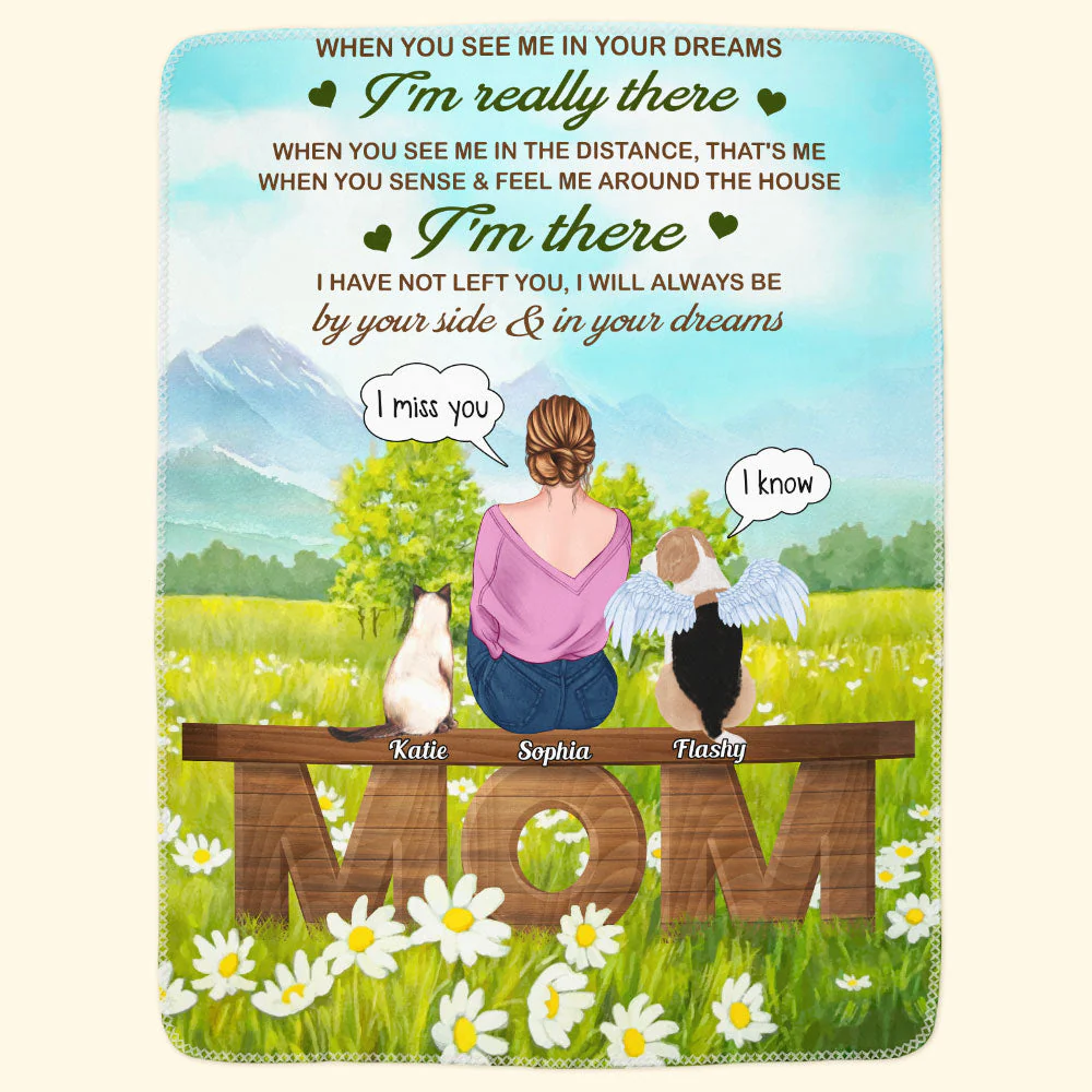 We Will Always Be By Your Side & In Your Dreams - Personalized Blanket - Birthday, Memorial, Sympathetic Gift For Dog & Cat Lover, Pet Loss Owners, Pet Mom - Image 3
