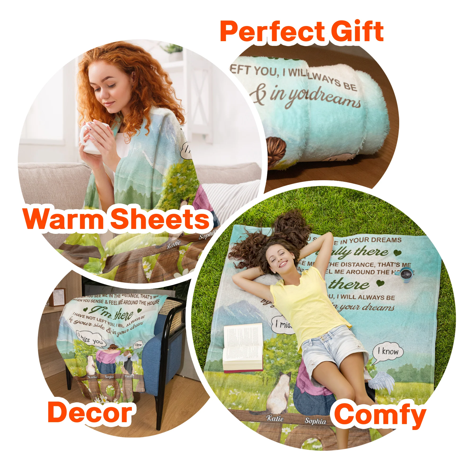 We Will Always Be By Your Side & In Your Dreams - Personalized Blanket - Birthday, Memorial, Sympathetic Gift For Dog & Cat Lover, Pet Loss Owners, Pet Mom - Image 7