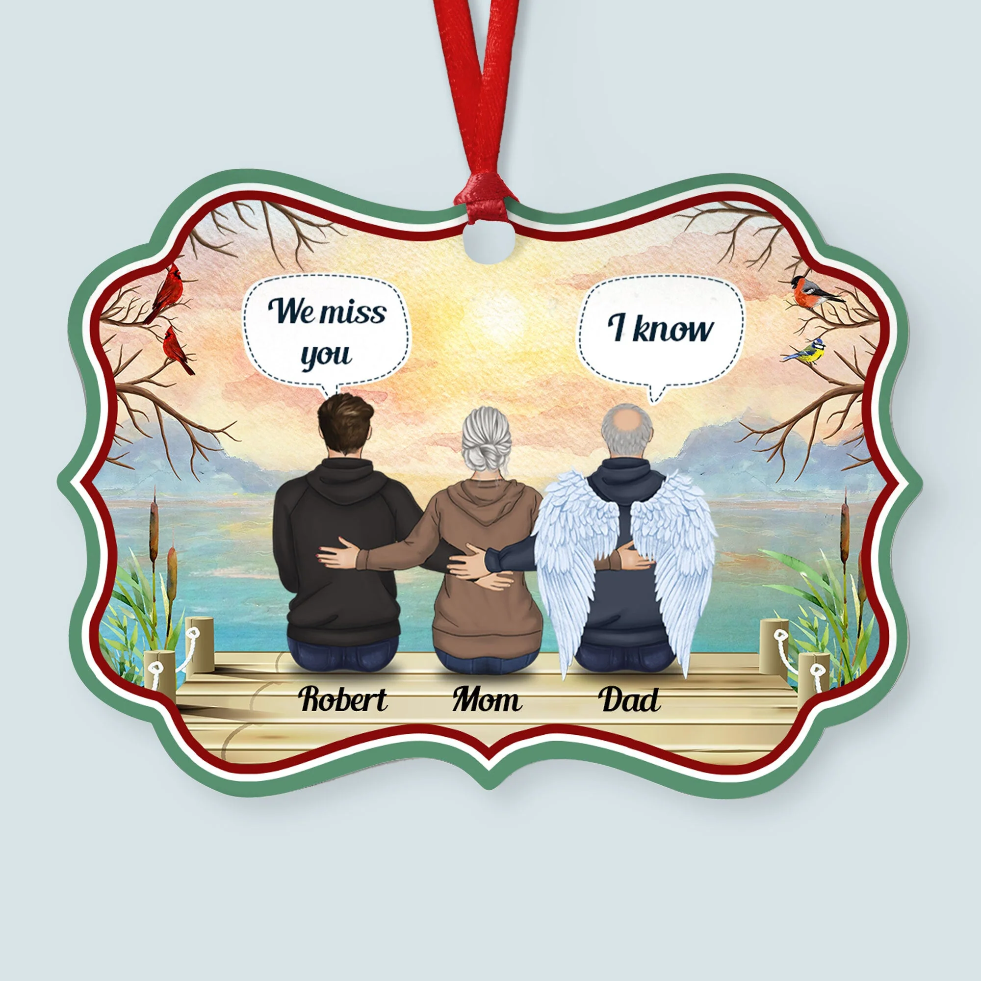 We Will Always Miss You - Personalized Aluminum/Wooden Ornament - Image 3