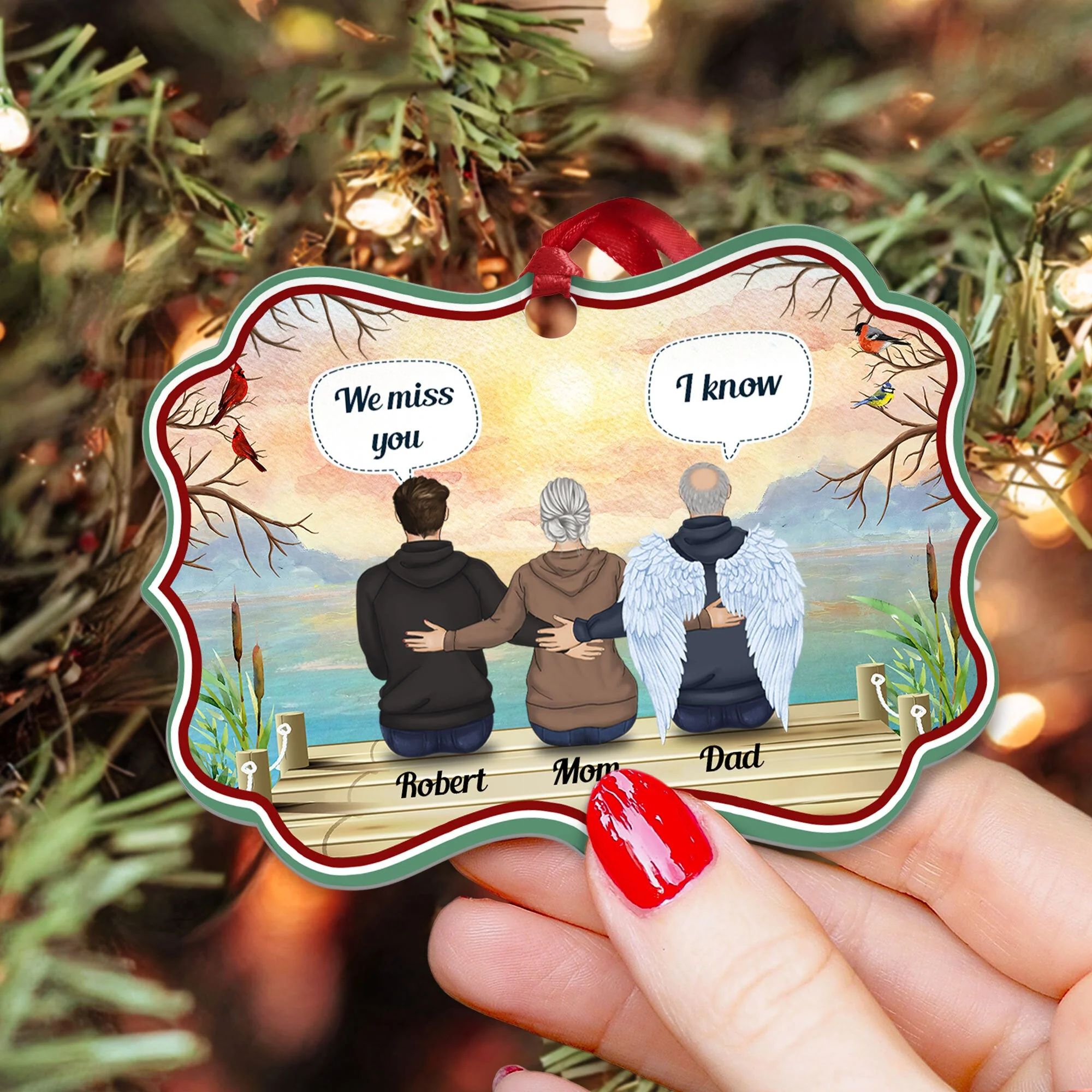 We Will Always Miss You - Personalized Aluminum/Wooden Ornament - Image 5