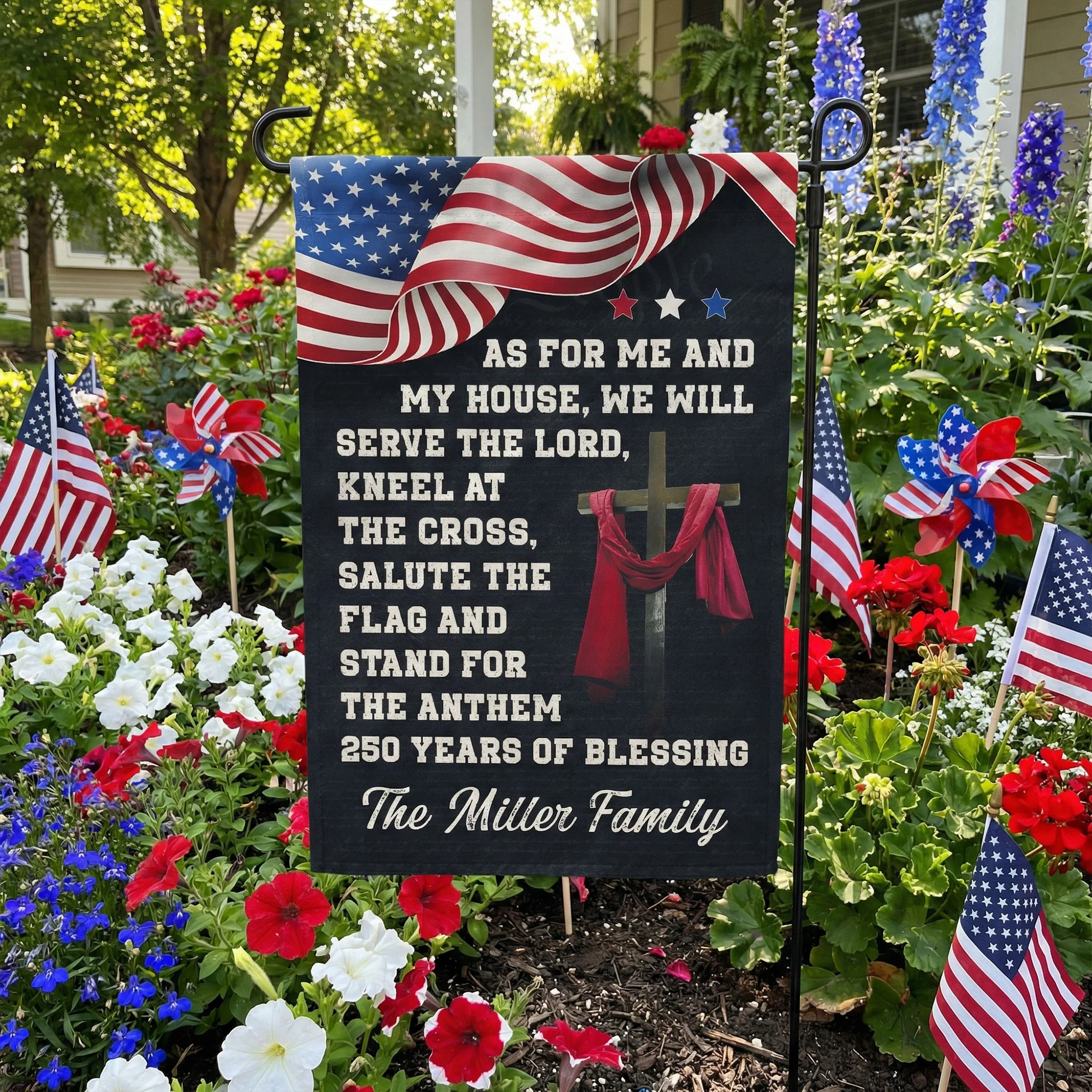 We Will Serve The Lord - Personalized Flag - Image 4
