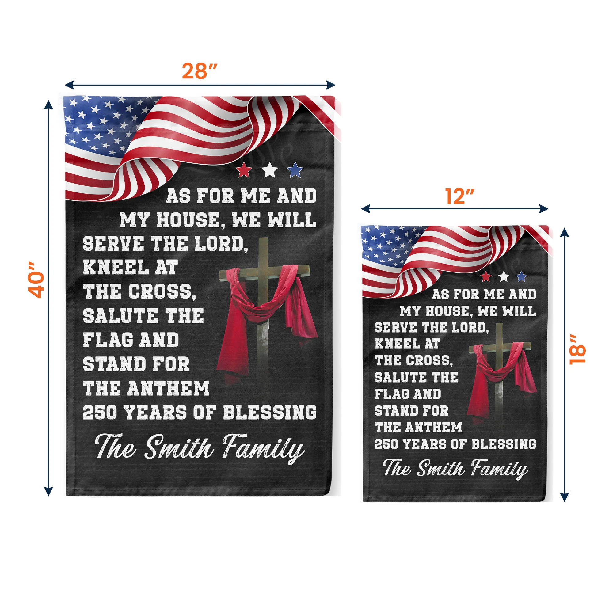 We Will Serve The Lord - Personalized Flag - Image 5