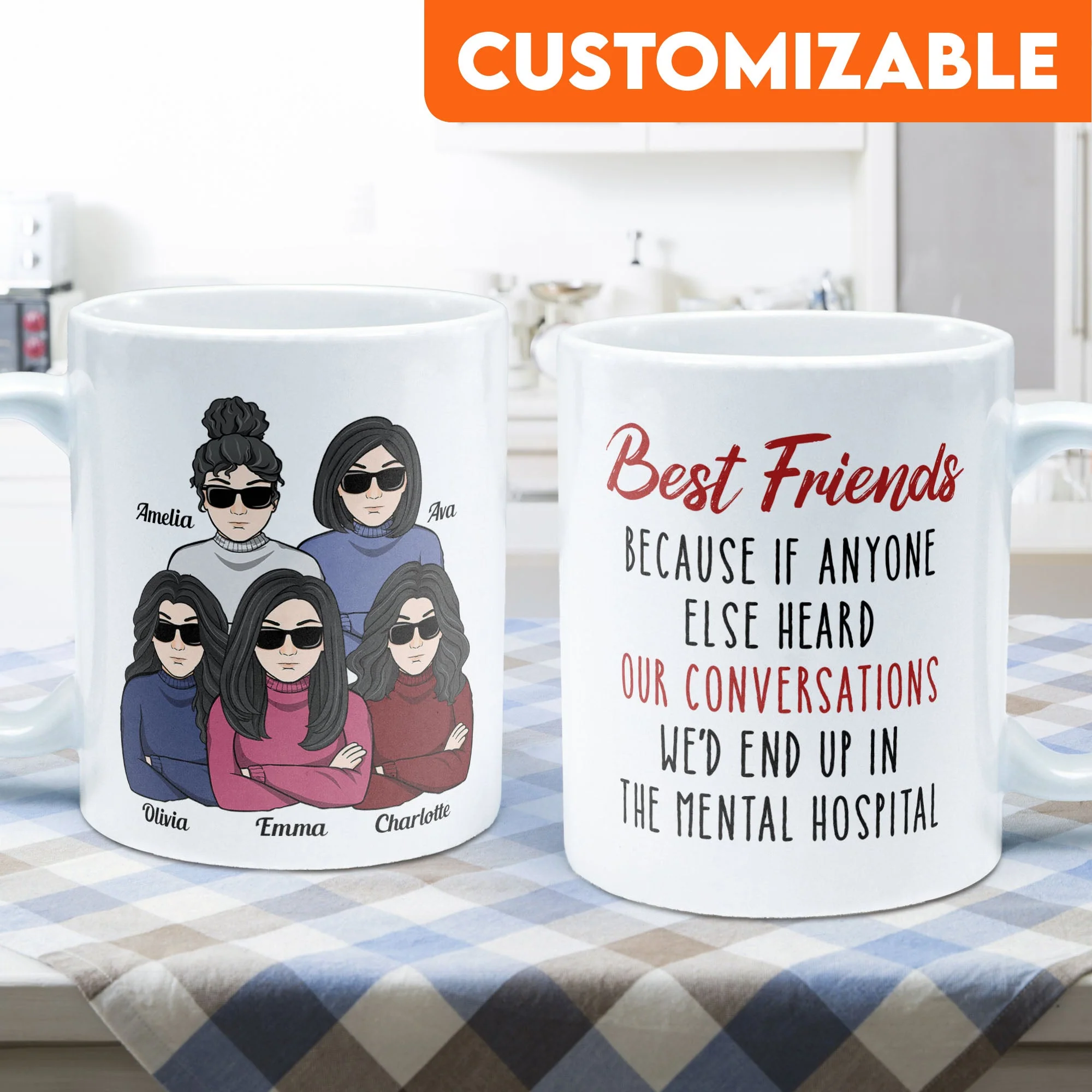 We'd End Up In The Mental Hospital - Personalized Mug - Image 2