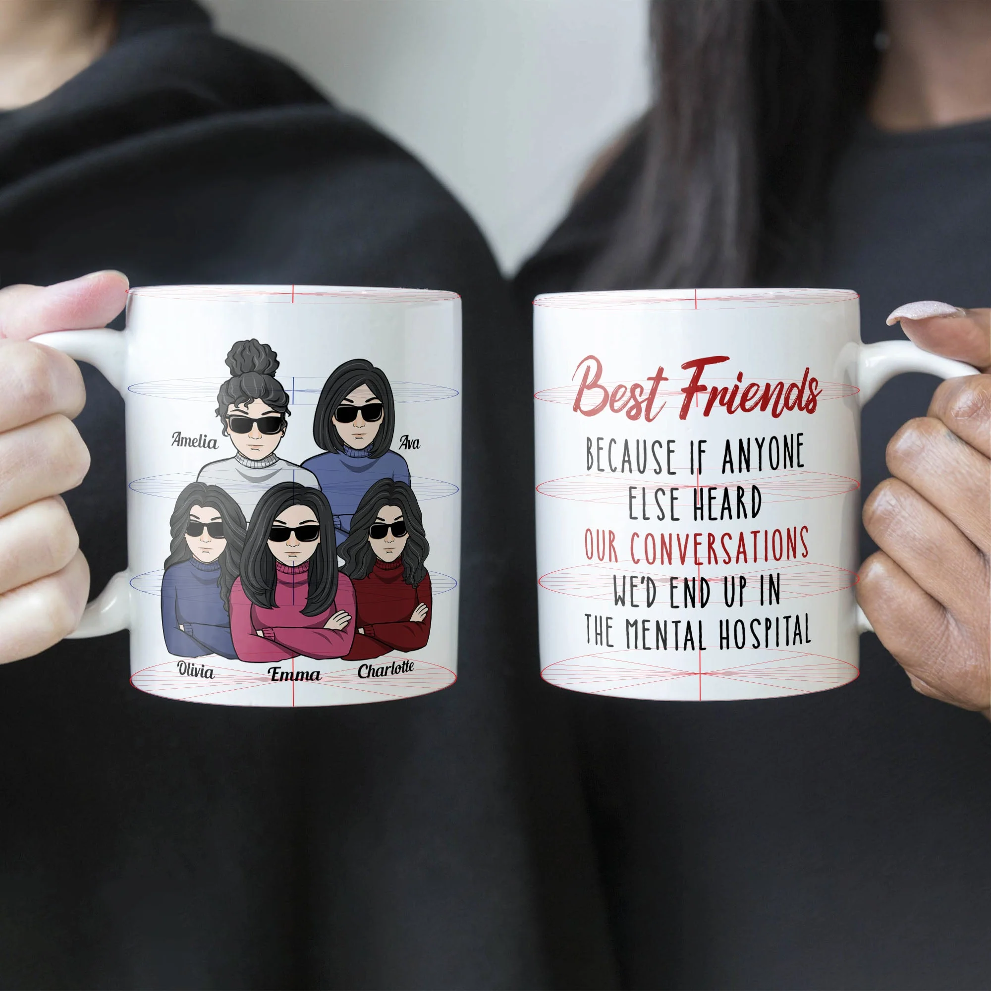 We'd End Up In The Mental Hospital - Personalized Mug - Image 5
