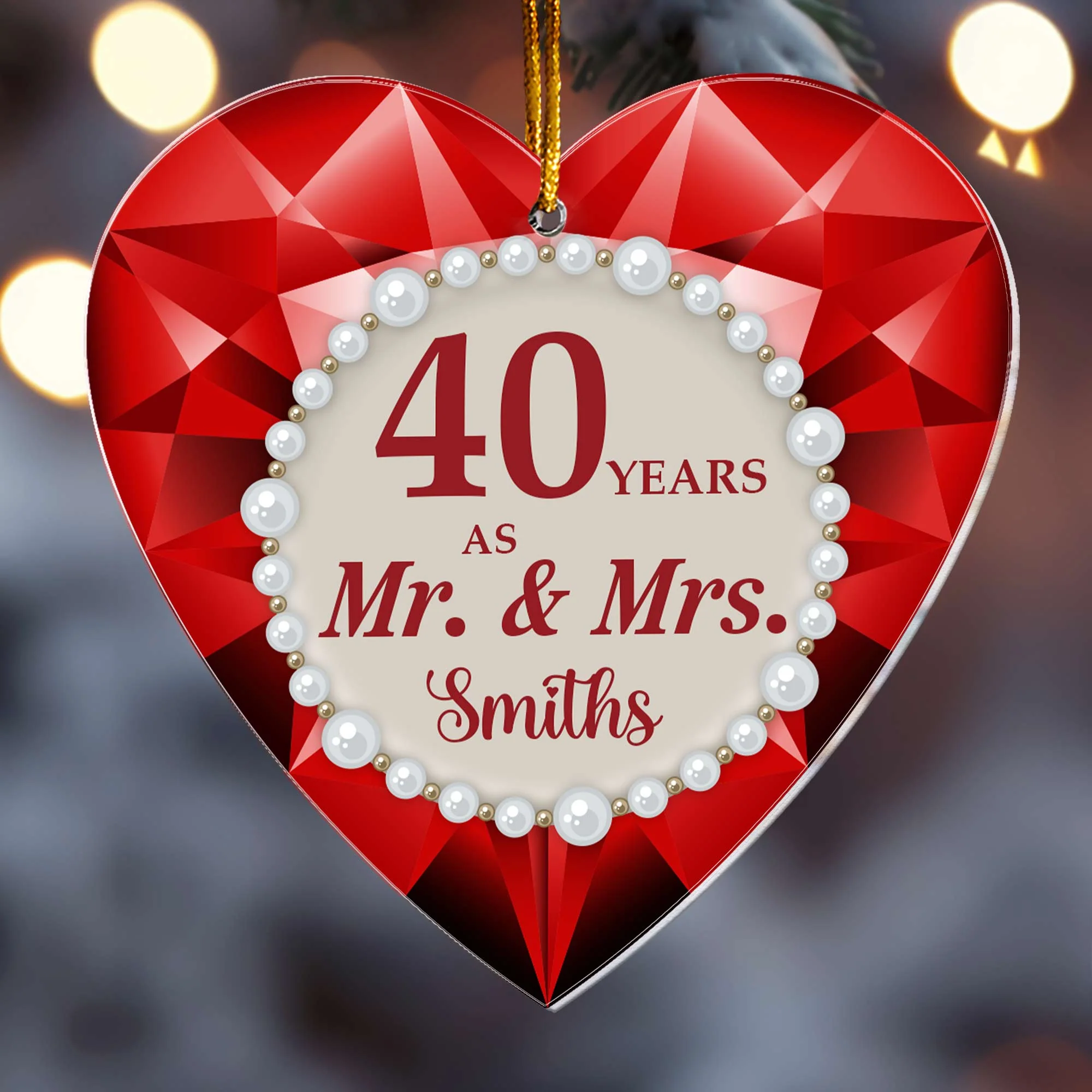 Wedding Anniversary - Personalized Acrylic Ornament - Image 4