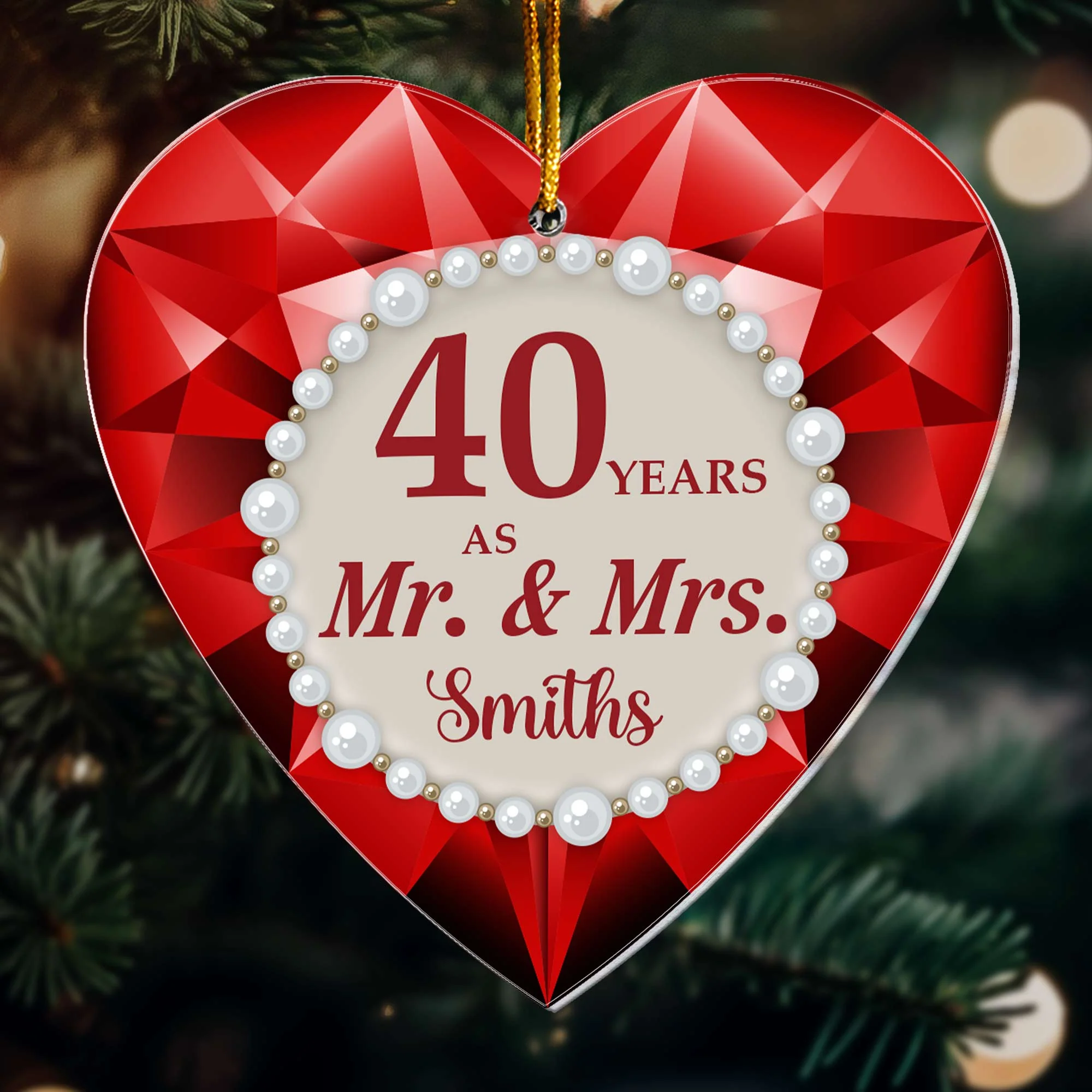 Wedding Anniversary - Personalized Acrylic Ornament - Image 5