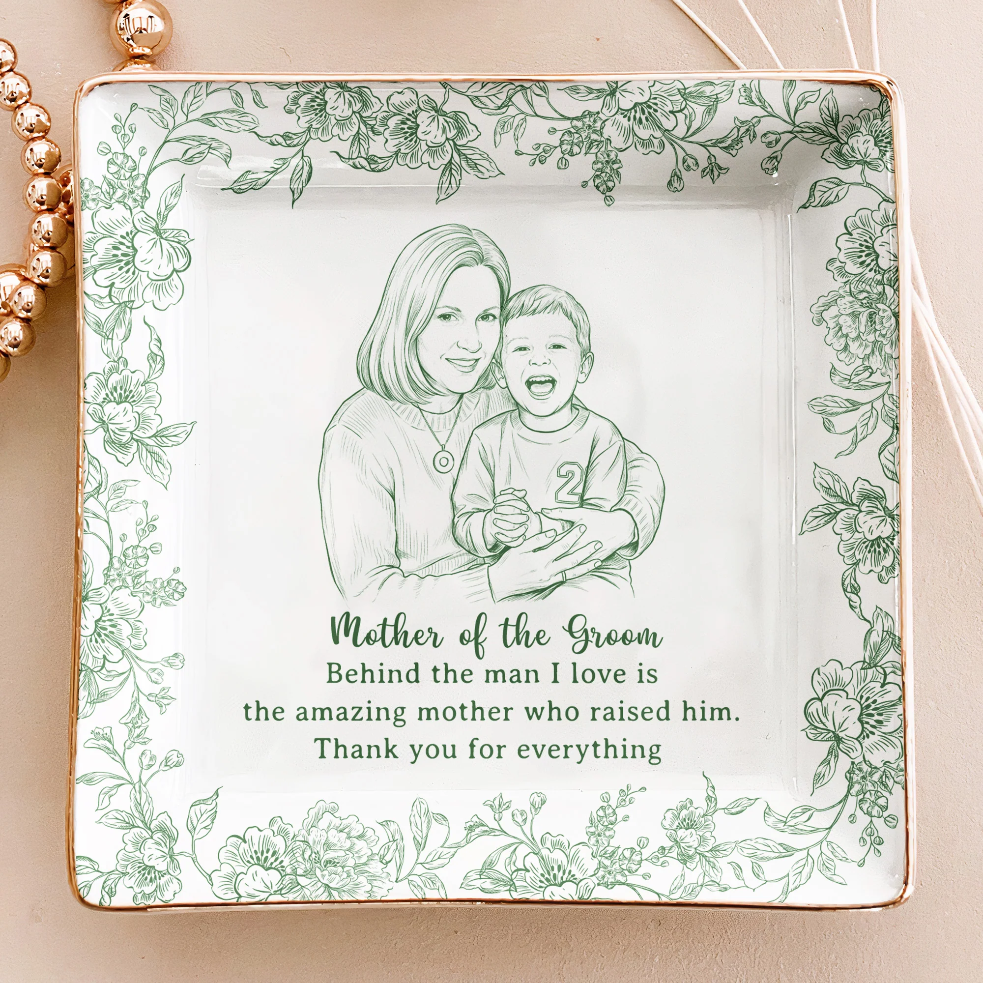 Wedding Gift For Mother Of The Bride Mother Of The Groom - Personalized Jewelry Dish - Image 4