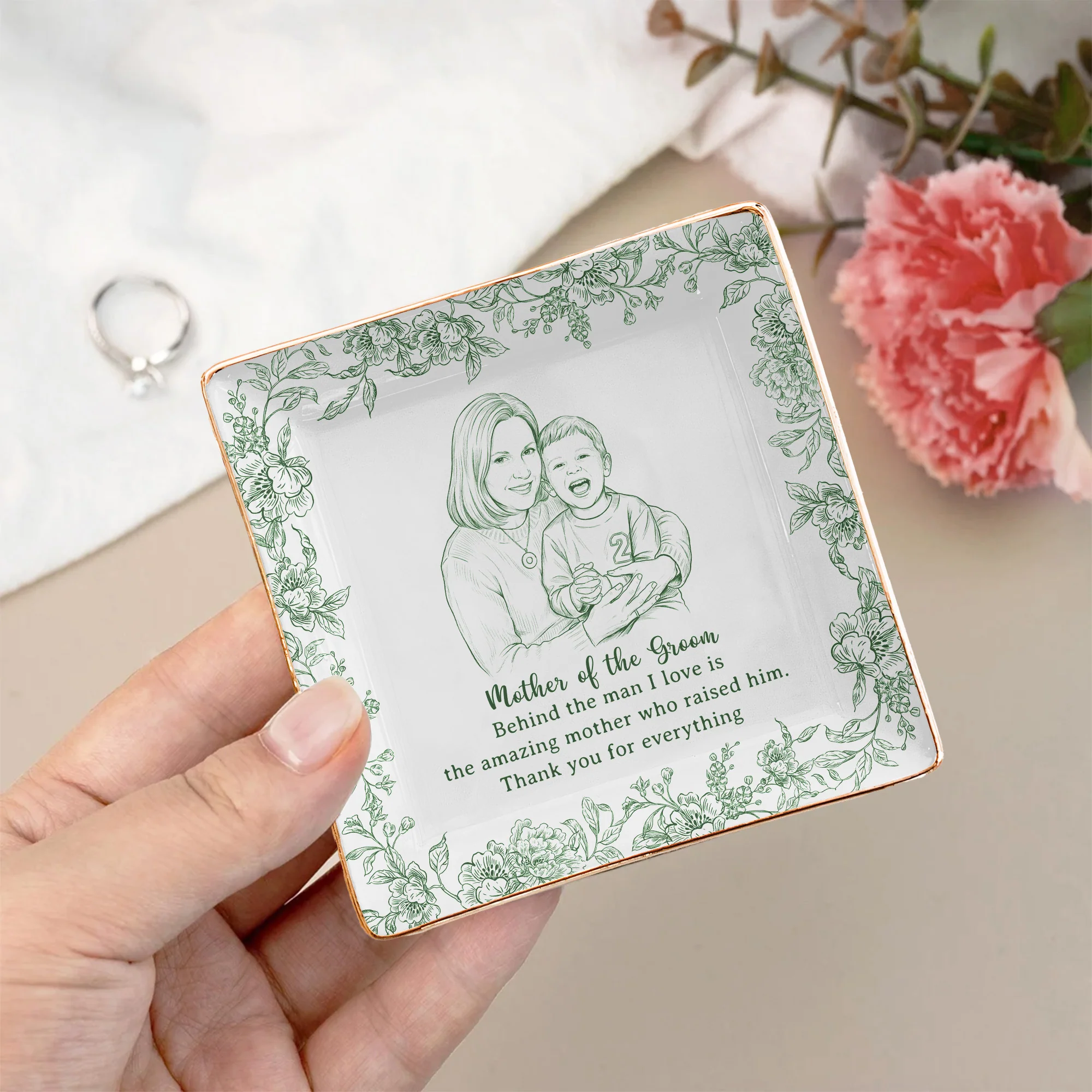Wedding Gift For Mother Of The Bride Mother Of The Groom - Personalized Jewelry Dish - Image 5