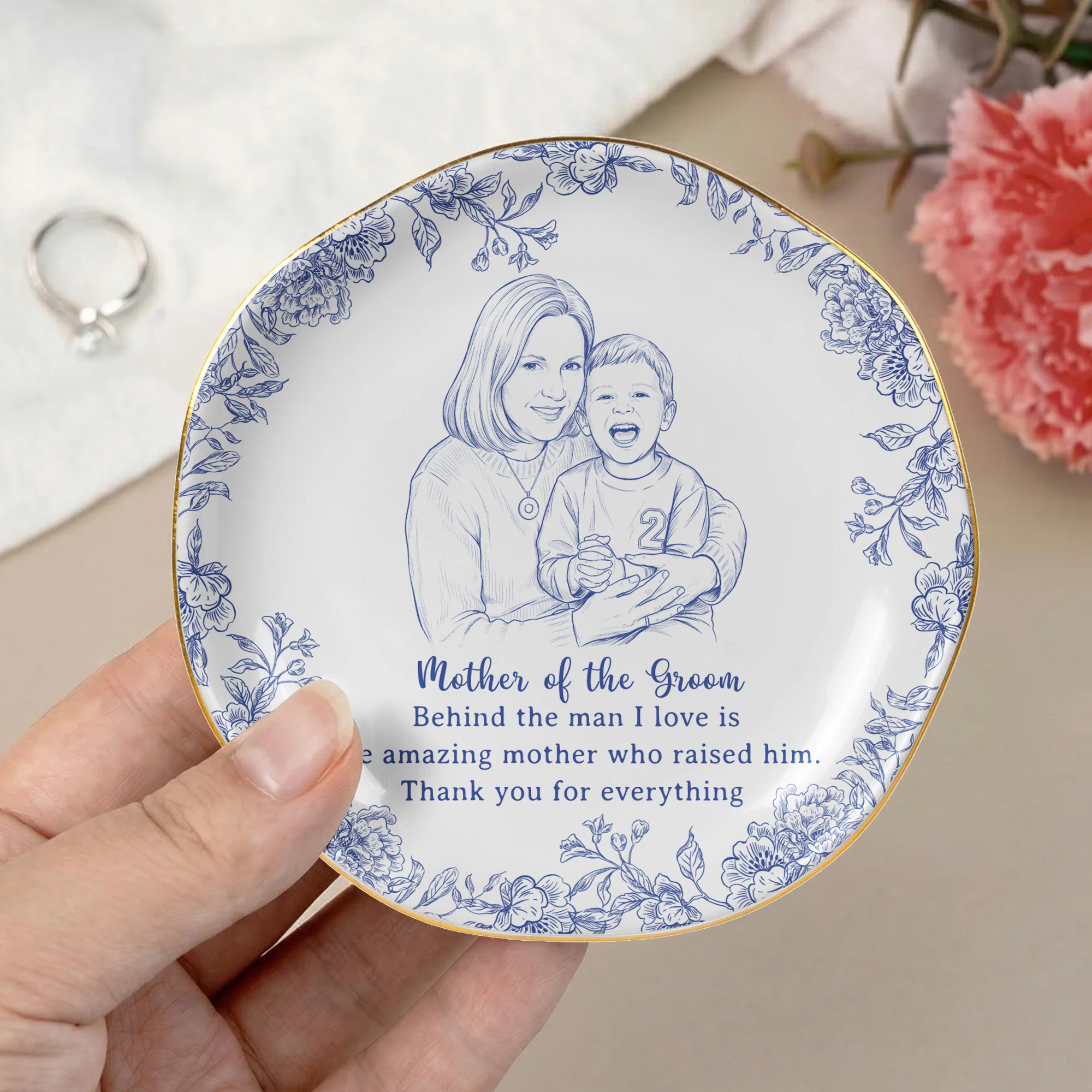 Wedding Gift For Mother Of The Bride Mother Of The Groom - Personalized Jewelry Dish - Image 7