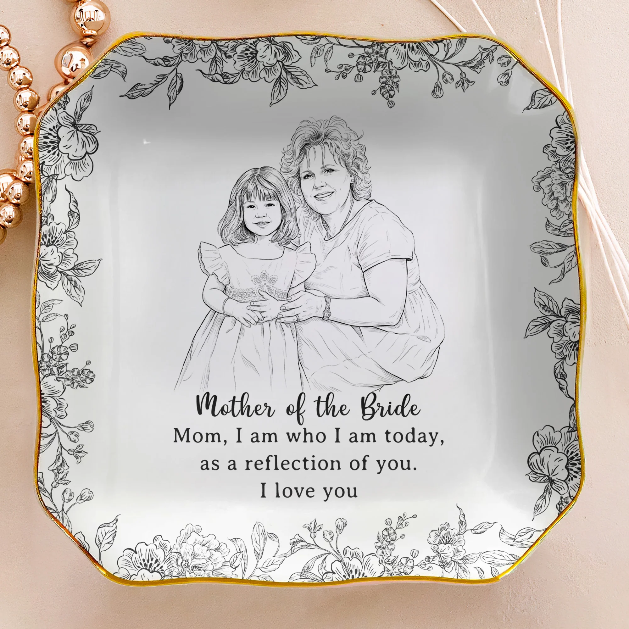 Wedding Gift For Mother Of The Bride Mother Of The Groom - Personalized Jewelry Dish - Image 8