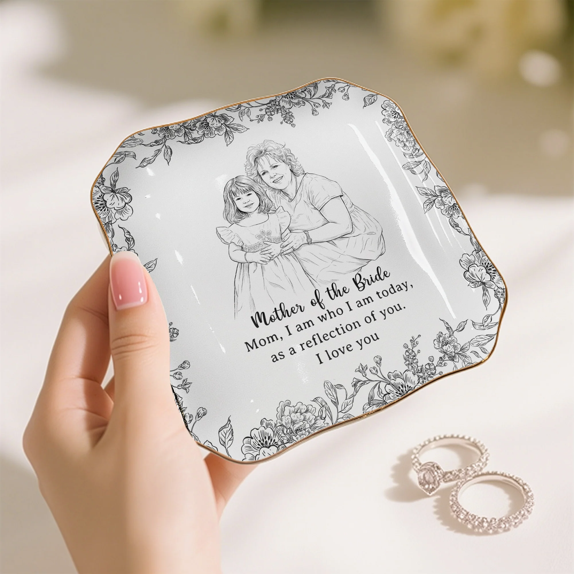 Wedding Gift For Mother Of The Bride Mother Of The Groom - Personalized Jewelry Dish - Image 9