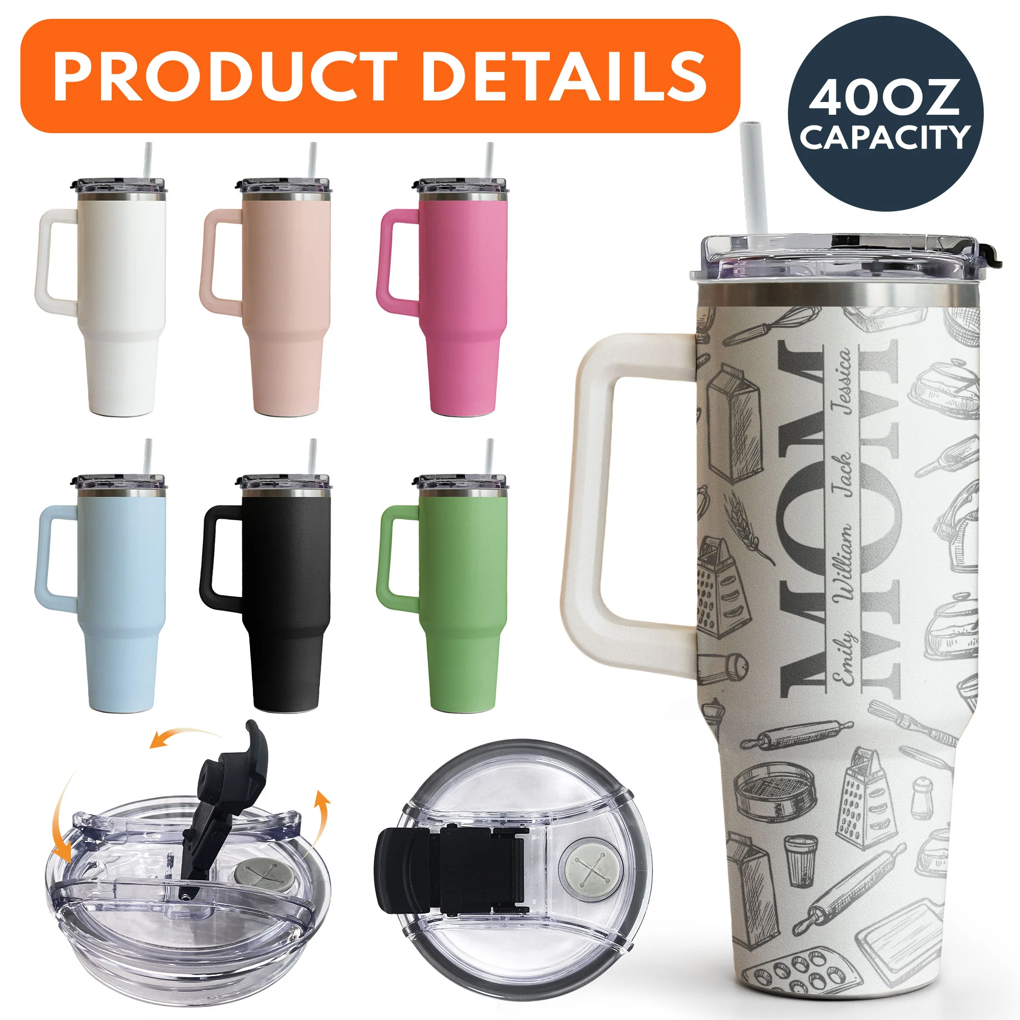 Weekend Forecast Baking With A Chance Of Drinking - Personalized 40oz Tumbler - Image 5