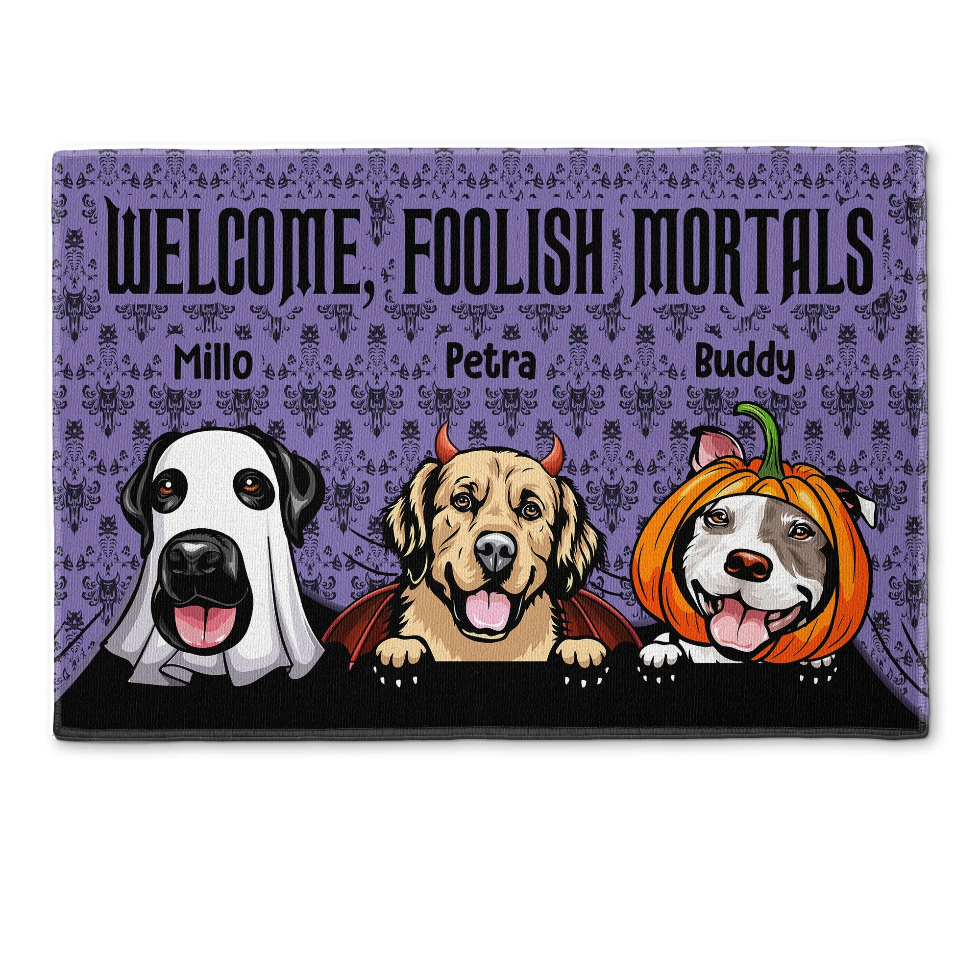 Welcome Foolish Mortals Dog - Personalized Doormat - Image 2