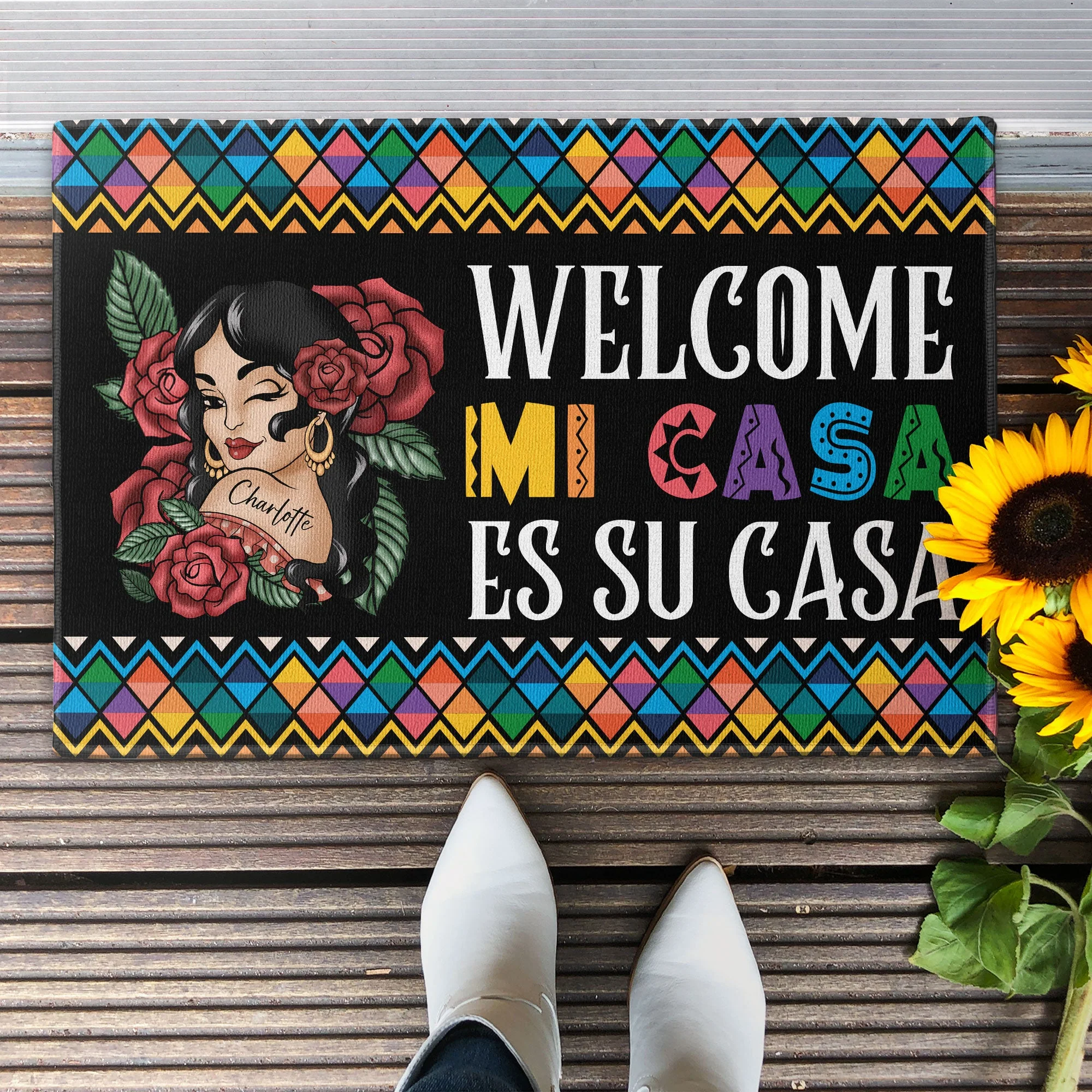 Welcome Mi Casa Es Su Casa - Personalized Doormat - Image 2