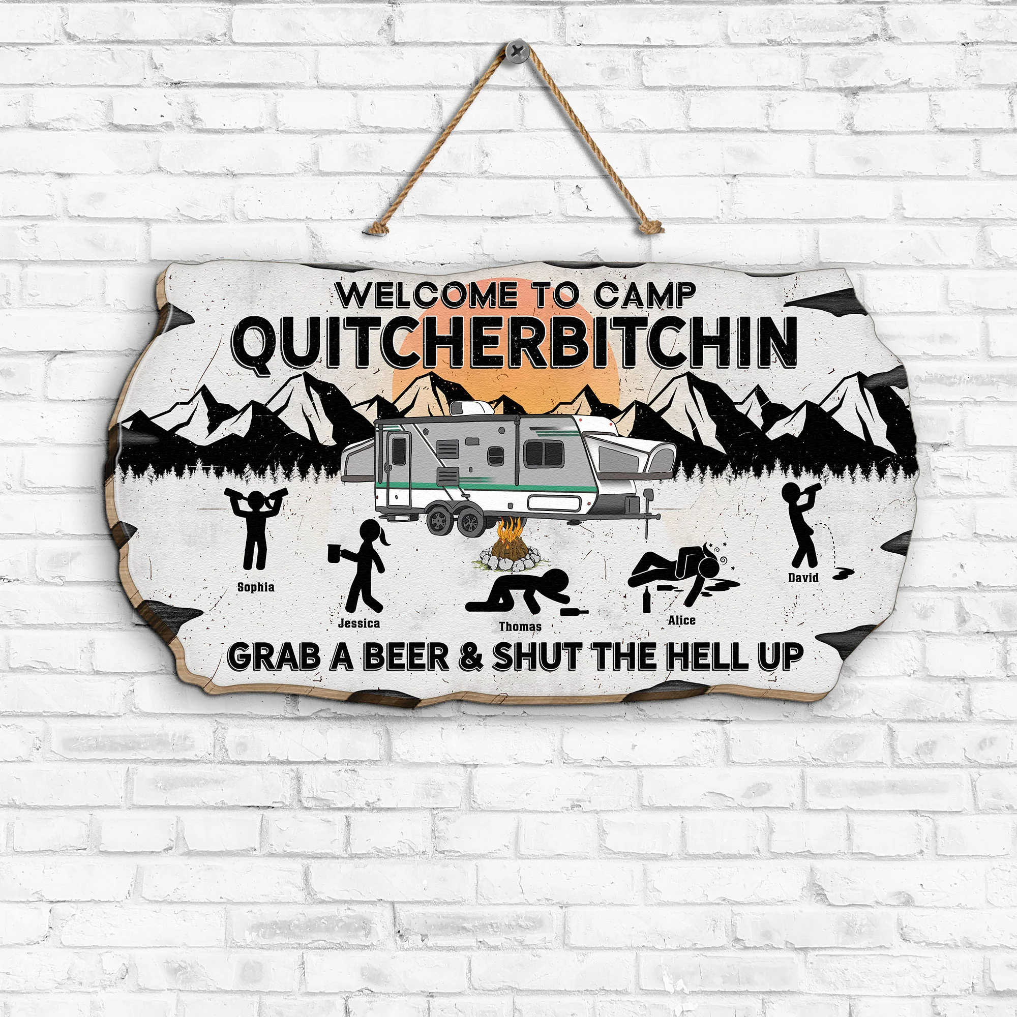 Welcome To Camp Quitcherbitchin - Personalized Wood Sign - Image 2