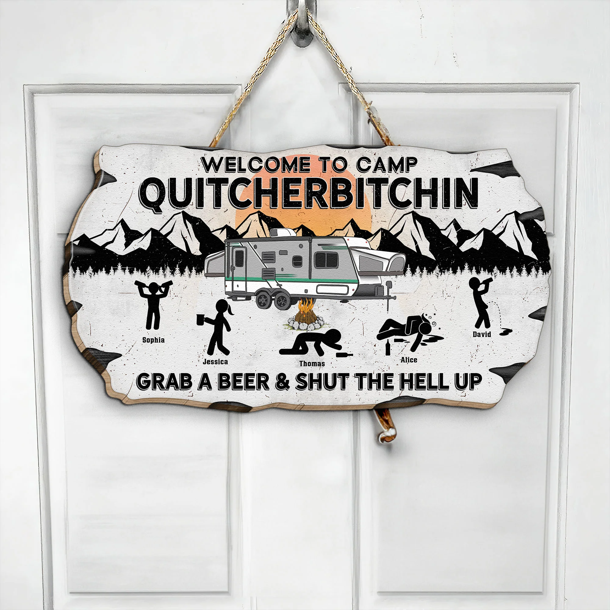 Welcome To Camp Quitcherbitchin - Personalized Wood Sign - Image 3