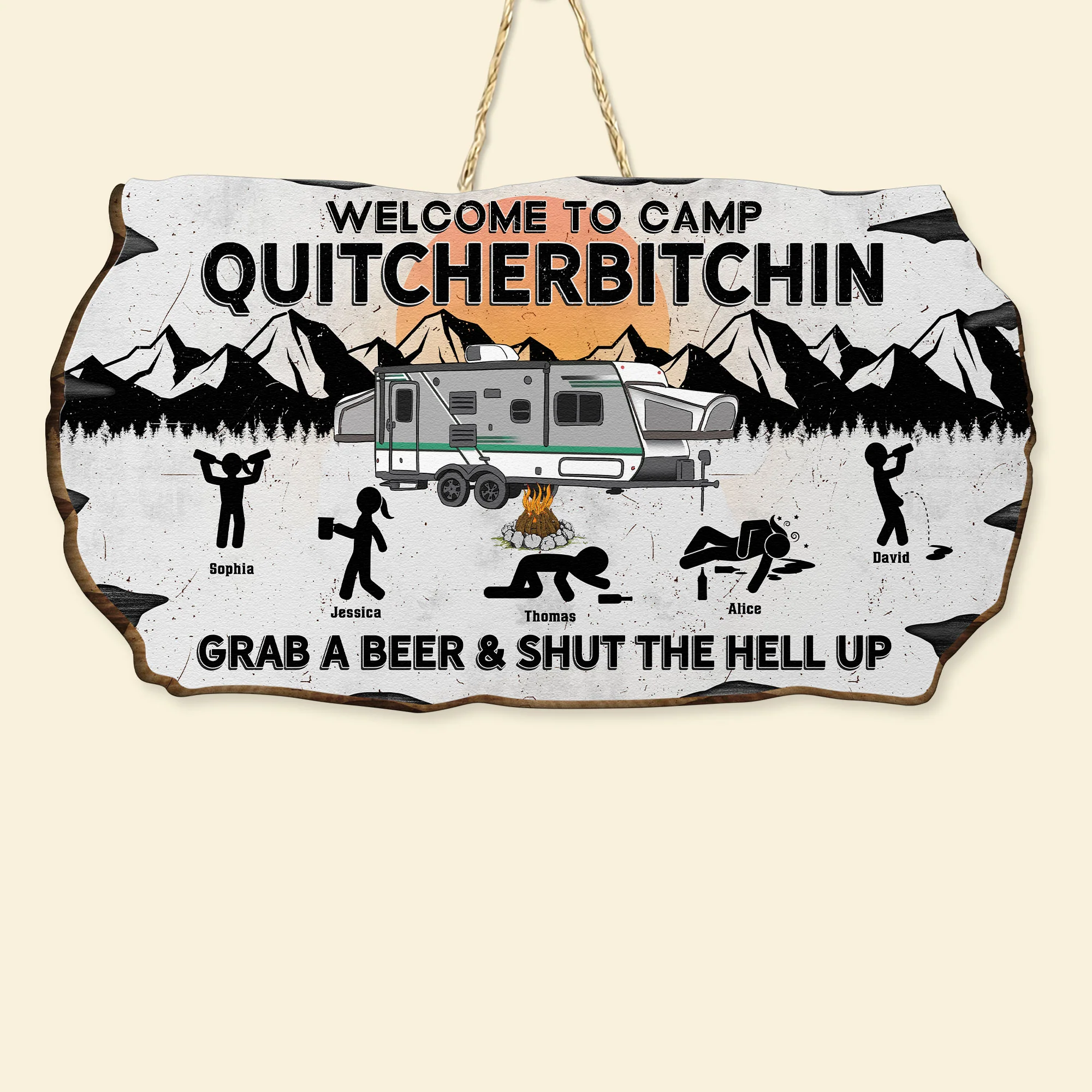 Welcome To Camp Quitcherbitchin - Personalized Wood Sign - Image 4