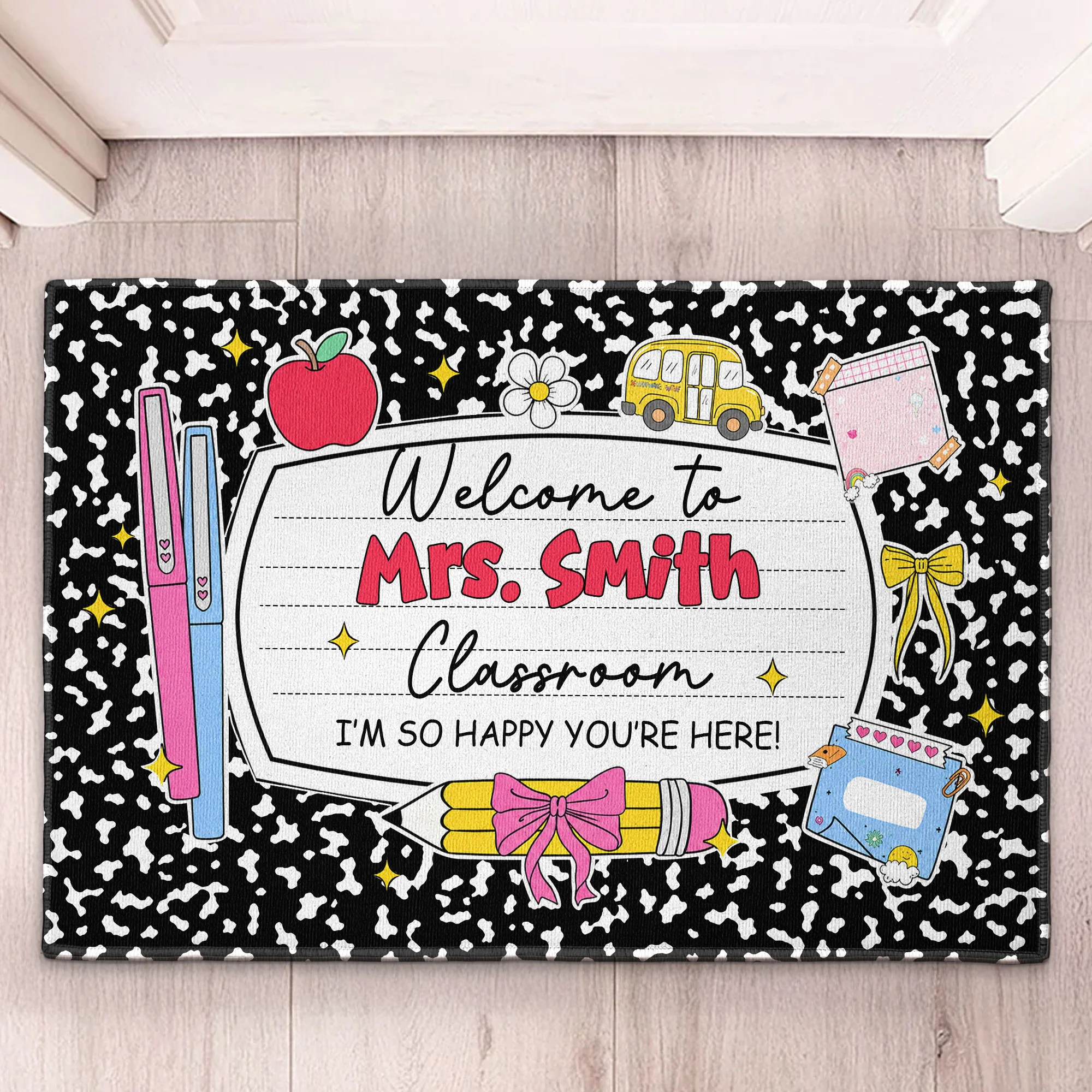 Welcome To Classroom Composition Book Design - Personalized Doormat