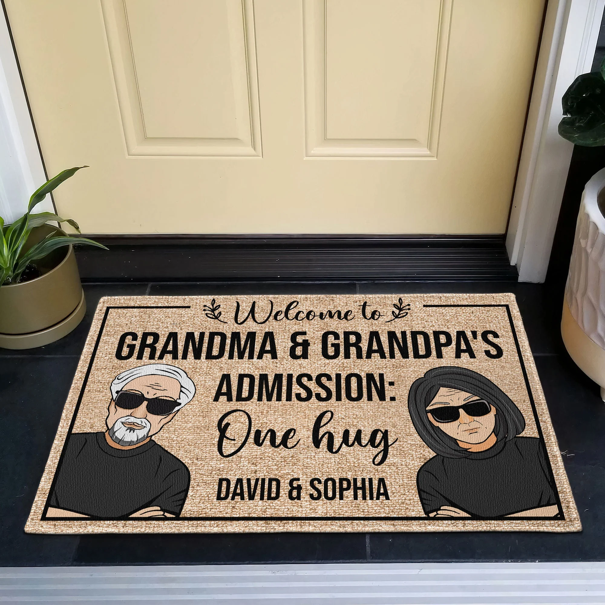 Welcome To Grandma & Grandpa's - Personalized Doormat - Image 3