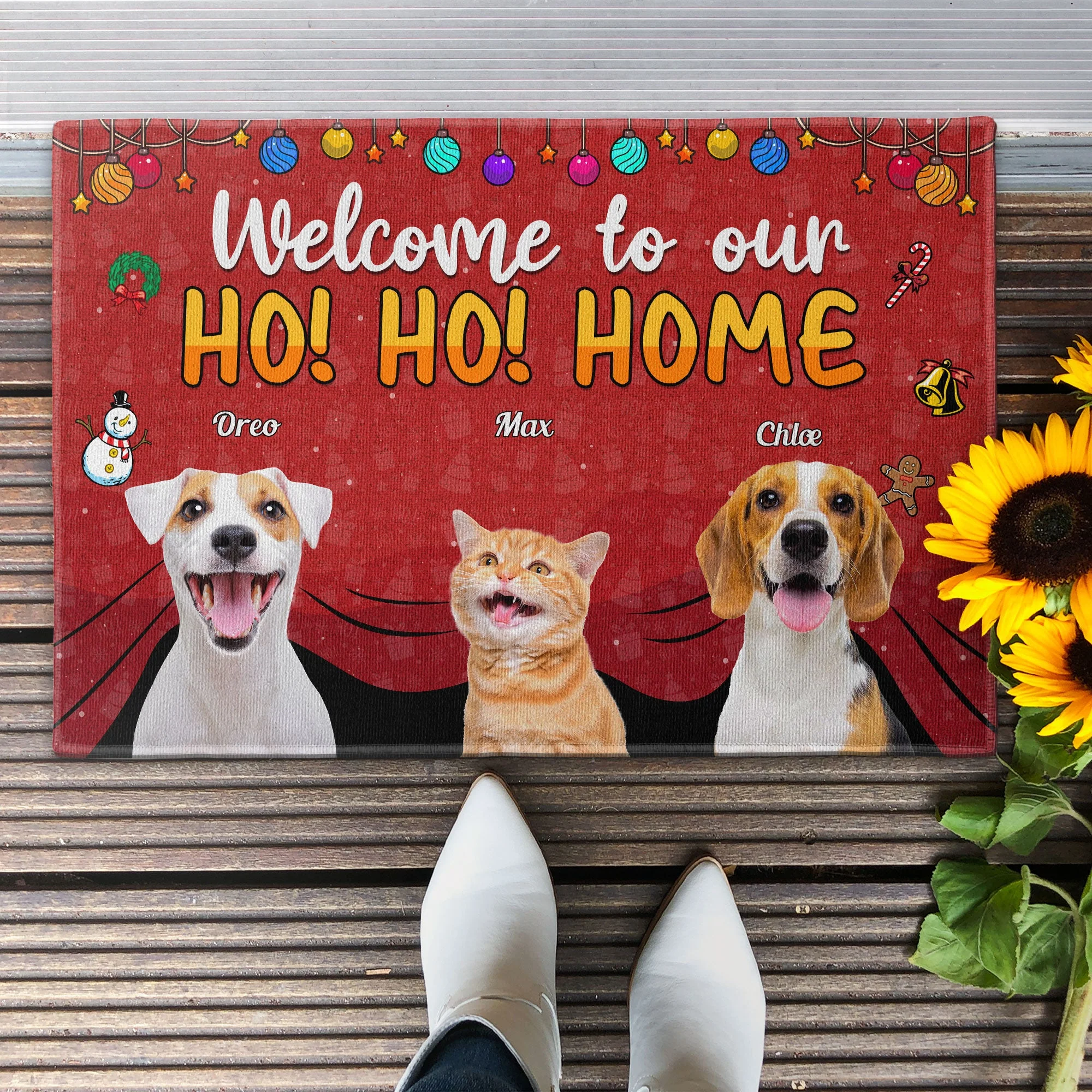 Welcome To My Ho!Ho!Home - Personalized Photo Doormat - Image 2