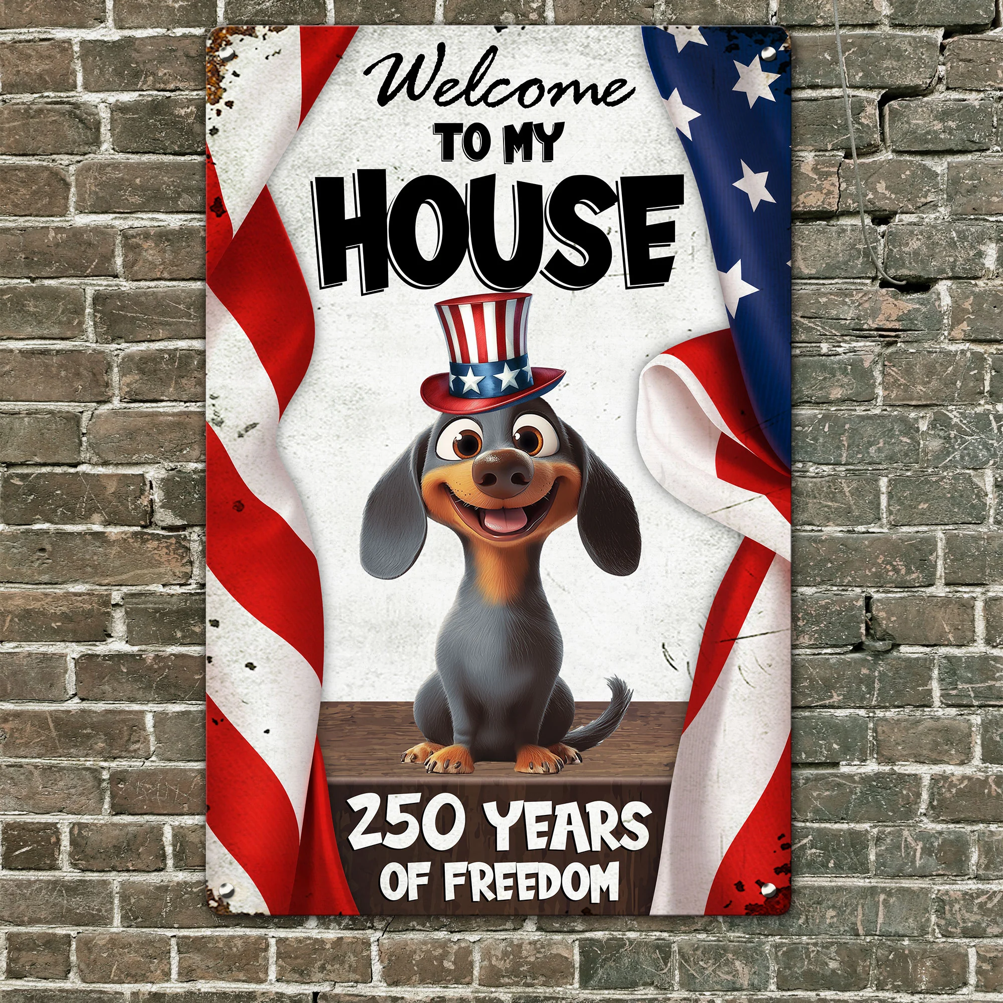 Welcome To My House - Personalized Metal Sign - Image 2