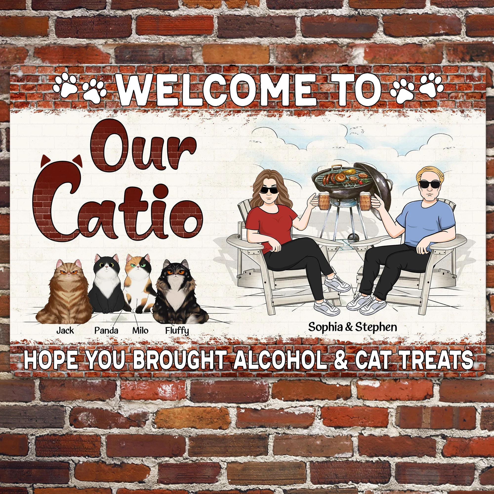 Welcome To Our Catio - Personalized Metal Sign - Image 2