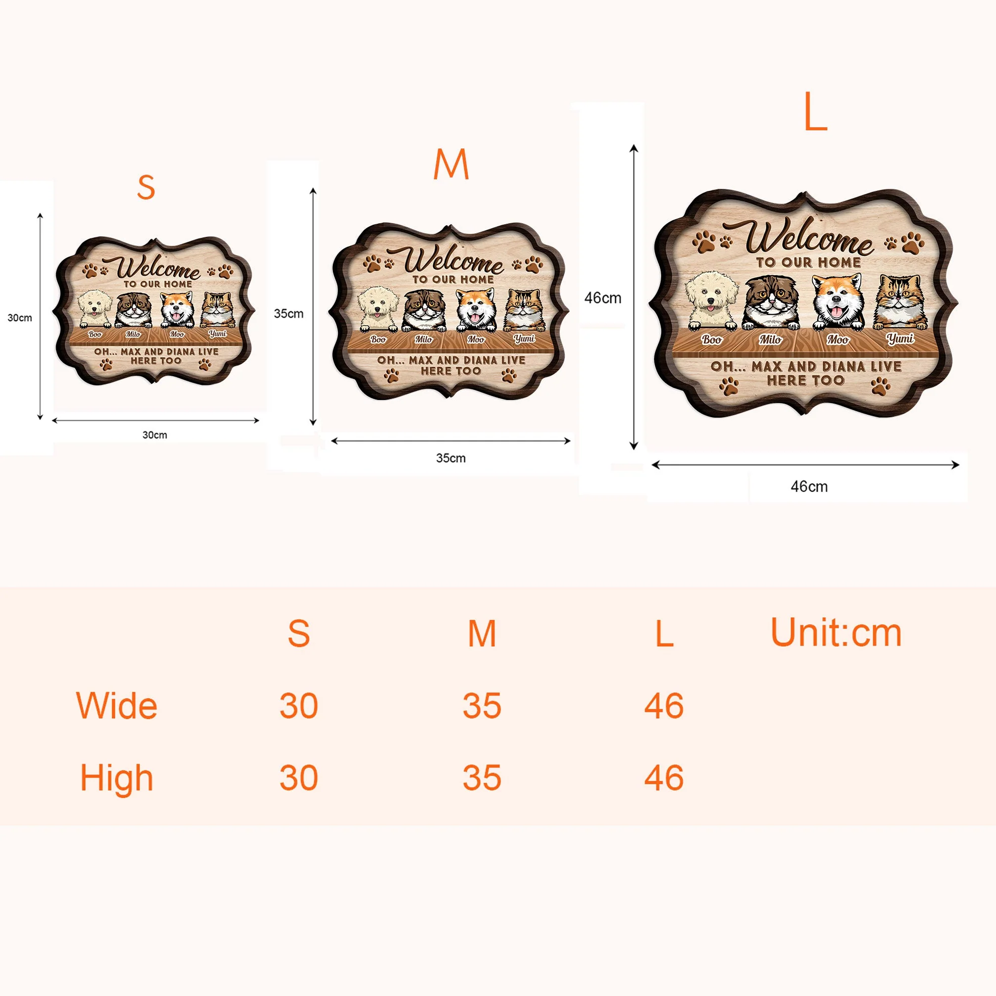 Welcome To Our Home - Personalized Custom Shaped Wood Sign - Image 4