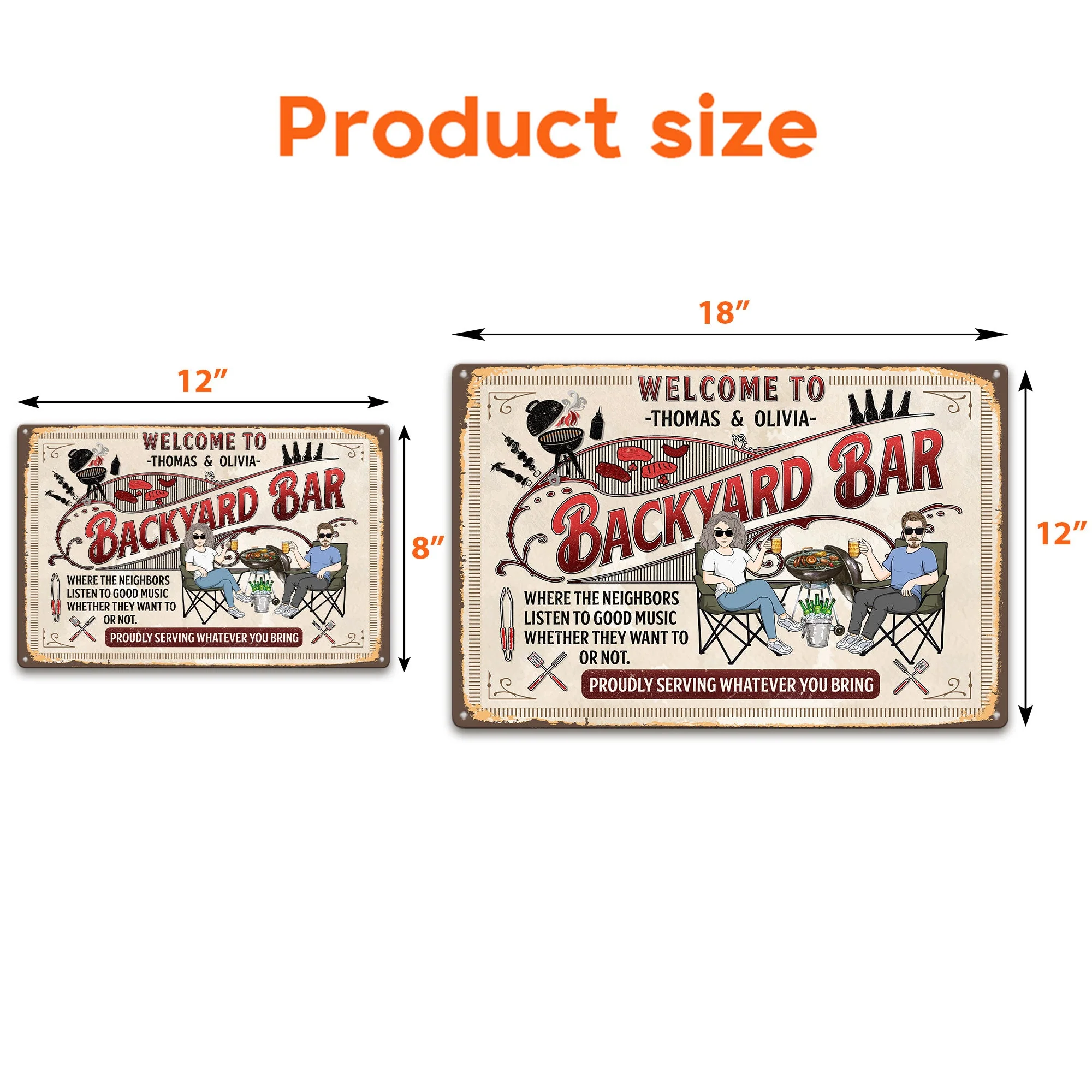 Welcome To Our Patio Bar - Personalized Metal Sign - Image 3